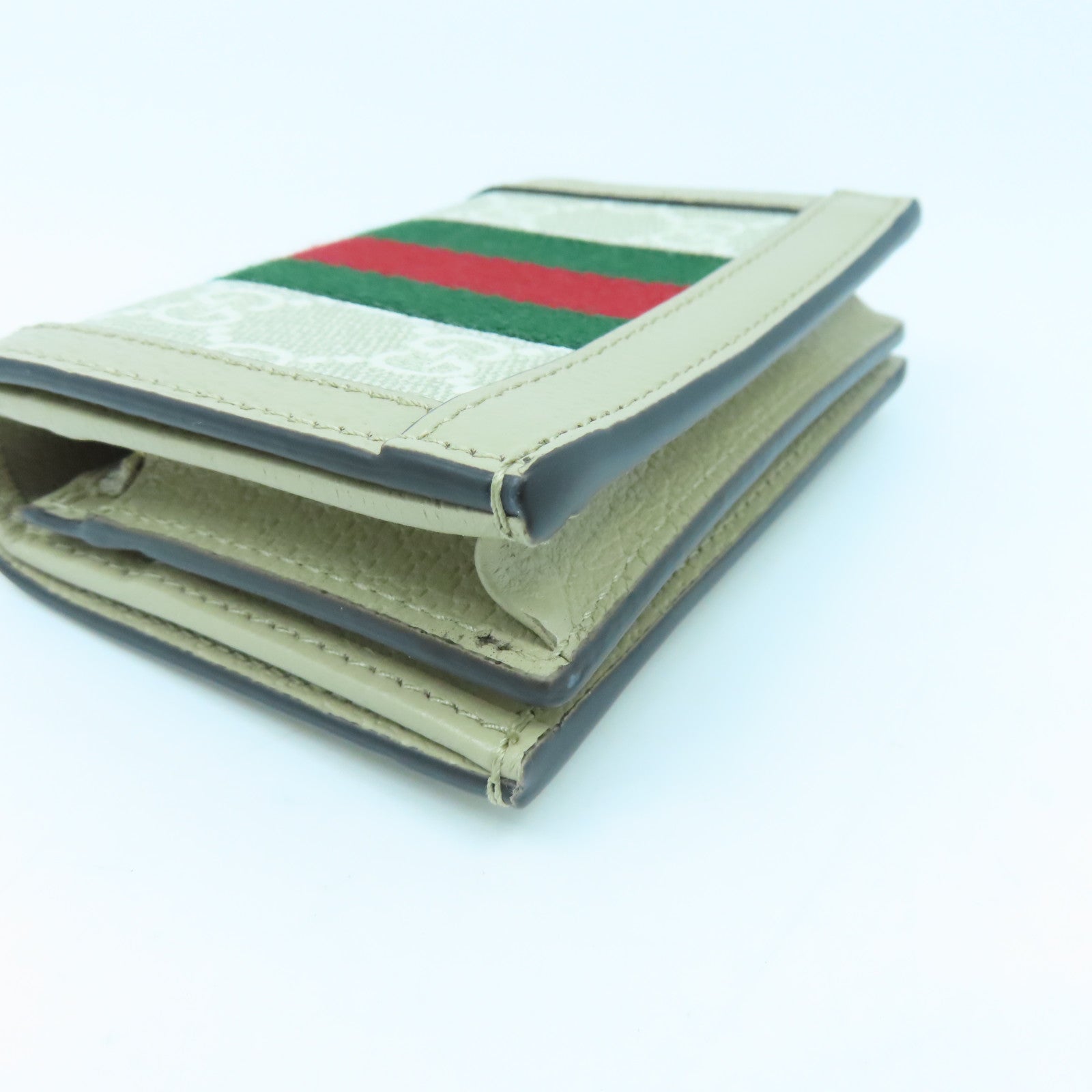 GUCCI 帆布Wallet金扣錢包米色