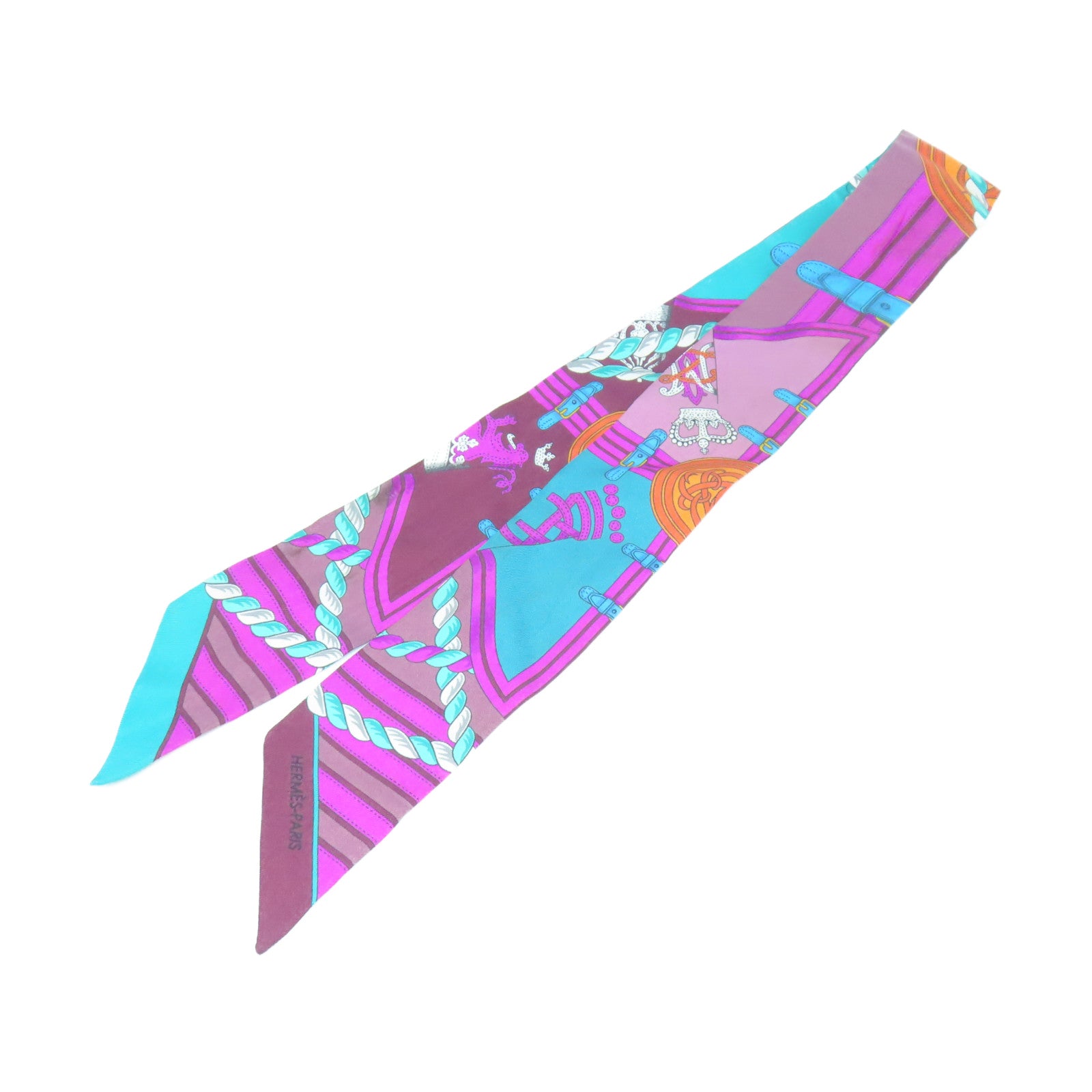 HERMES Silk Twilly Scarf Multicolor