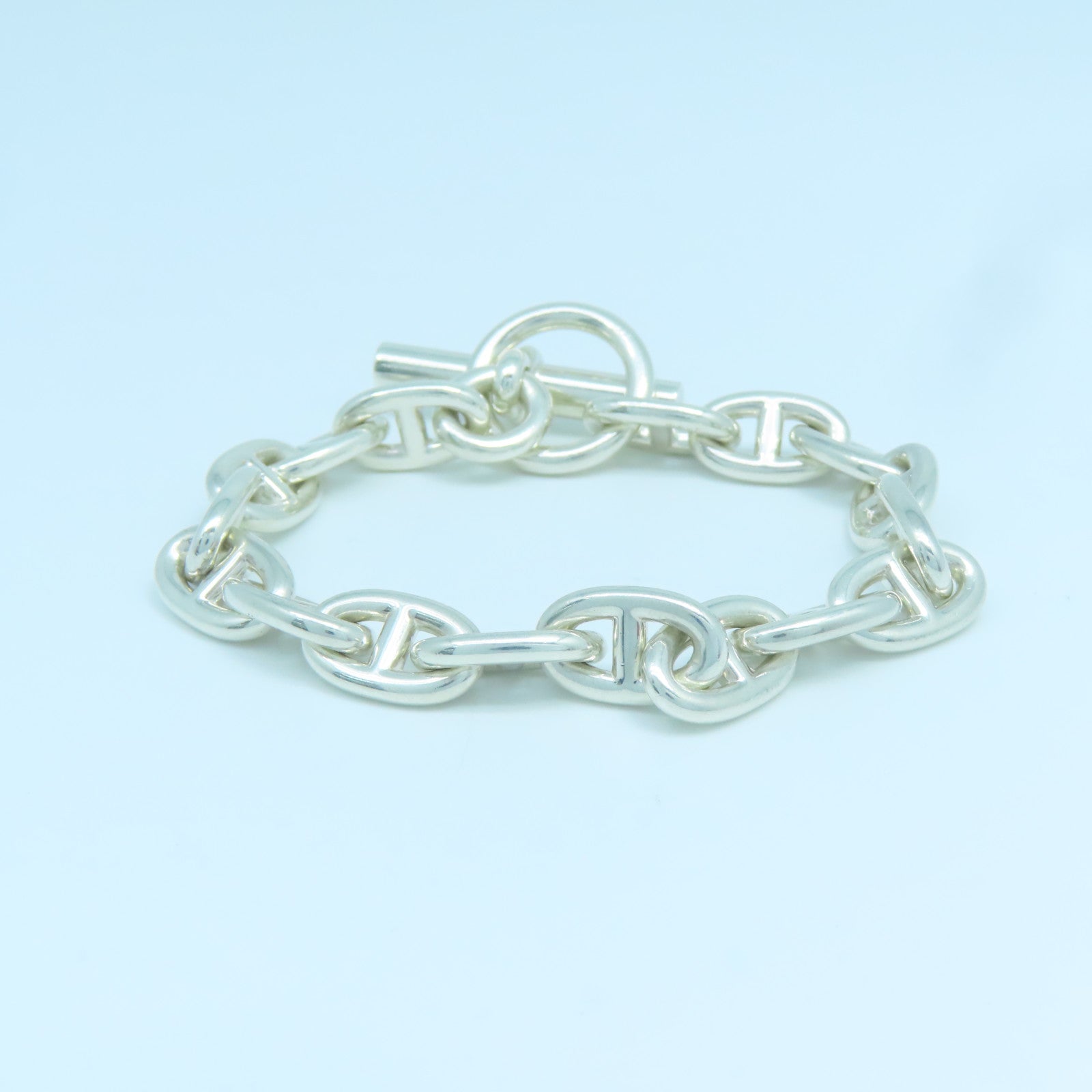 HERMES 925純銀Chaine D'ancre Bracelet手鏈銀色