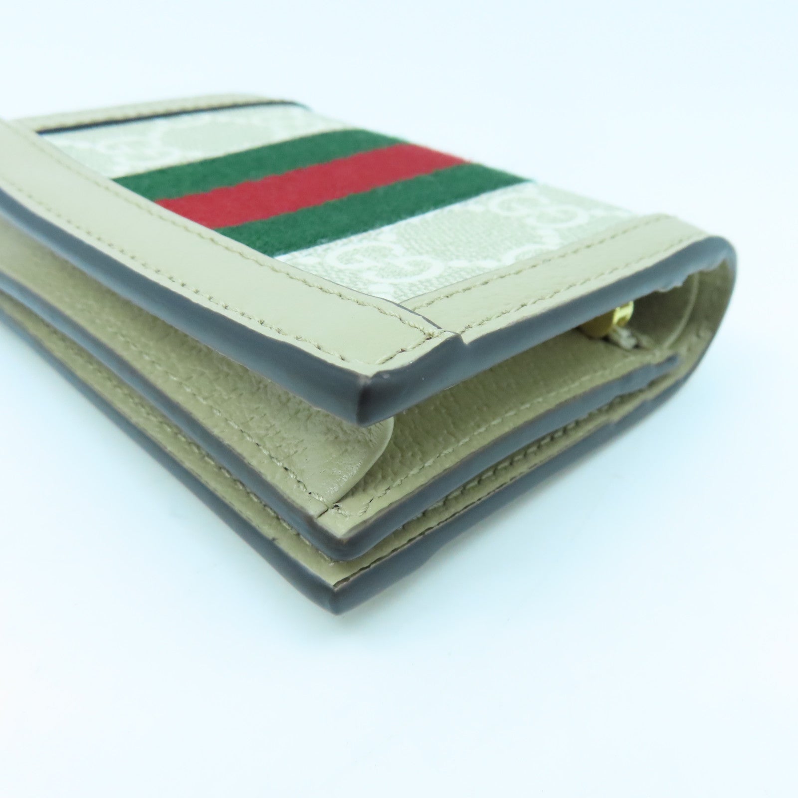 GUCCI 帆布Wallet金扣錢包米色