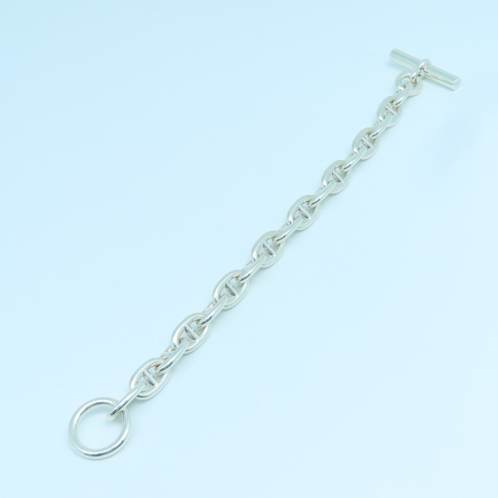 HERMES 925純銀Chaine D'ancre Bracelet手鏈銀色