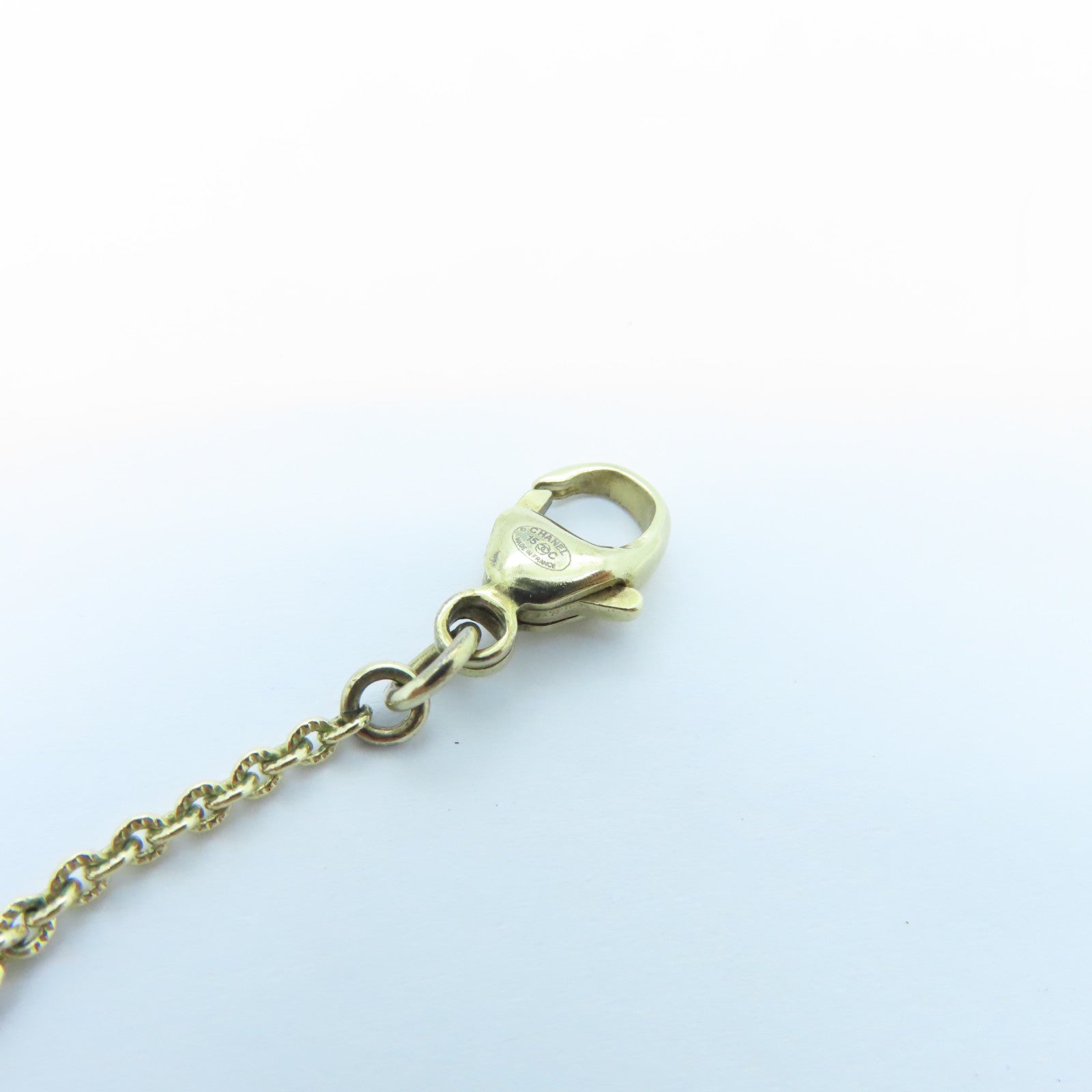 CHANEL Metal/PVC Necklaces Gold/White