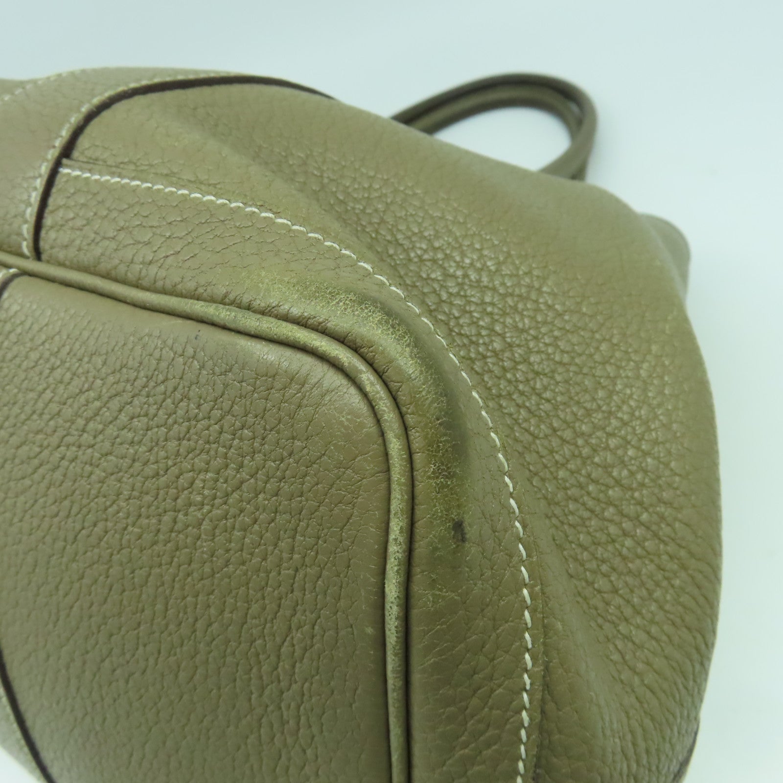 HERMES Negonda皮革Garden Party PM銀扣手挽袋Etoupe大象灰色