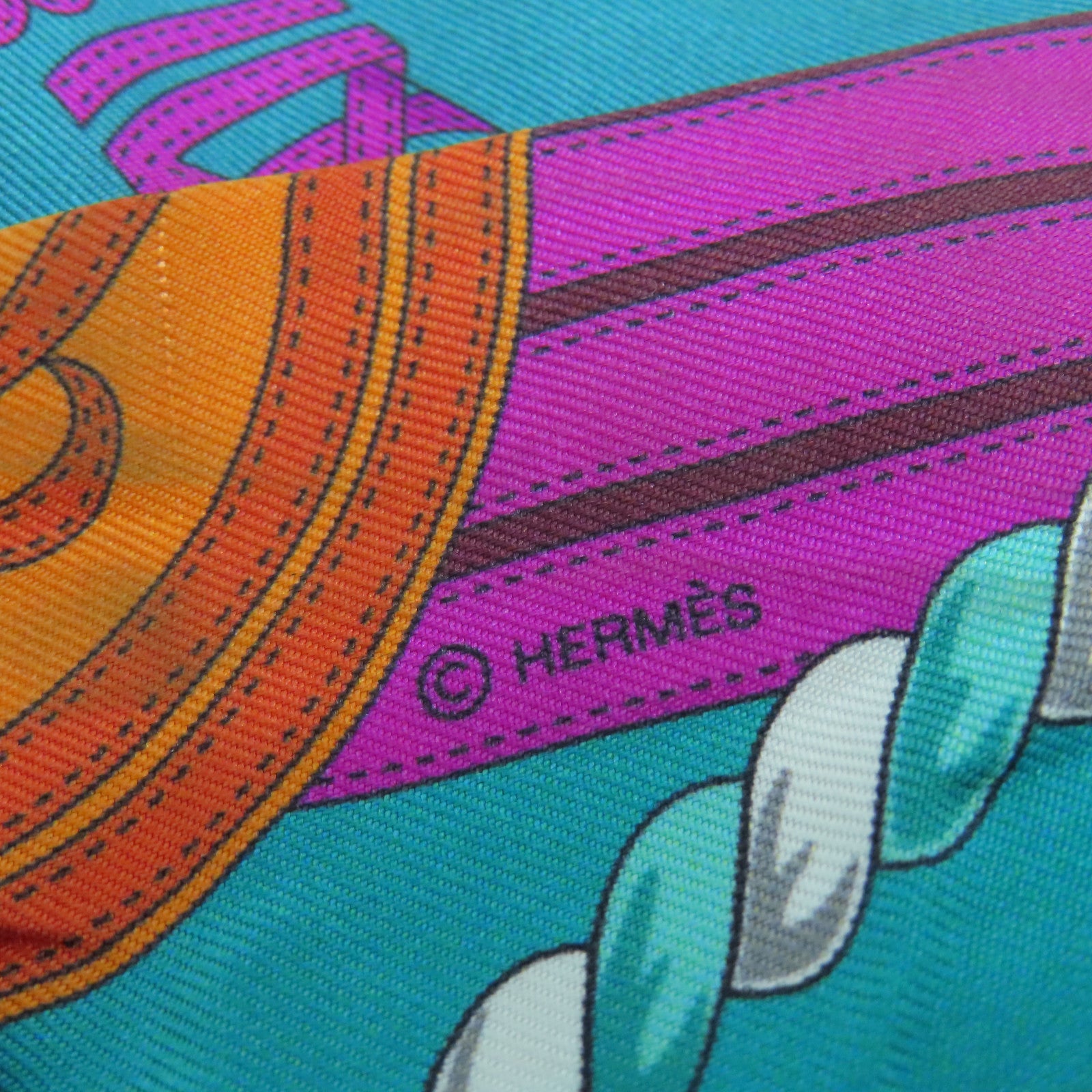 HERMES Silk Twilly Scarf Multicolor