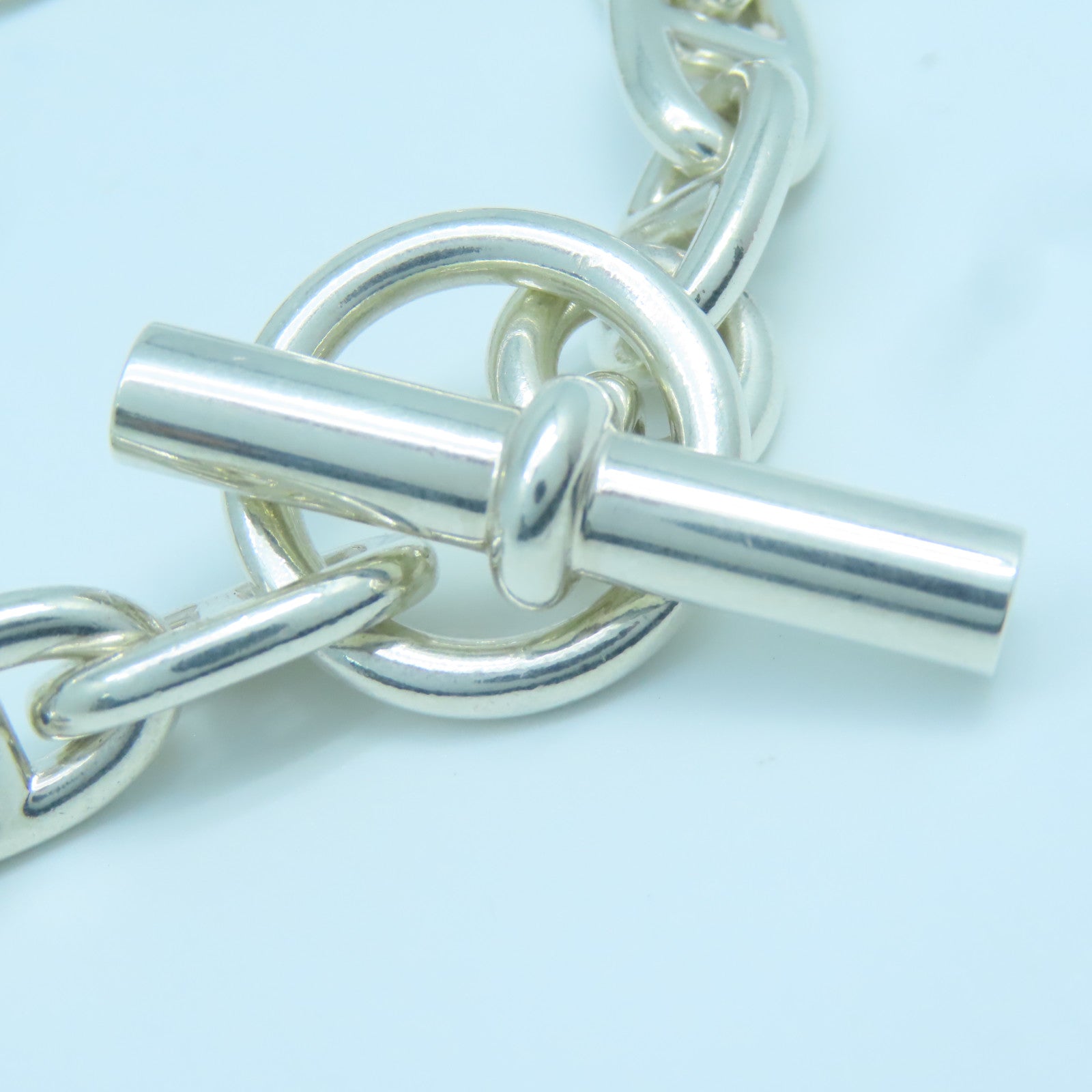 HERMES 925純銀Chaine D'ancre Bracelet手鏈銀色