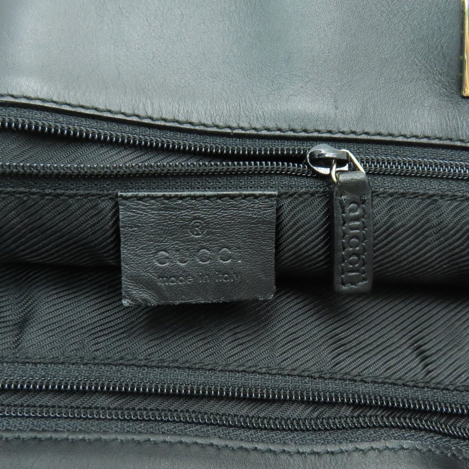GUCCI 帆布Tote Bag銀扣手挽袋深藍色