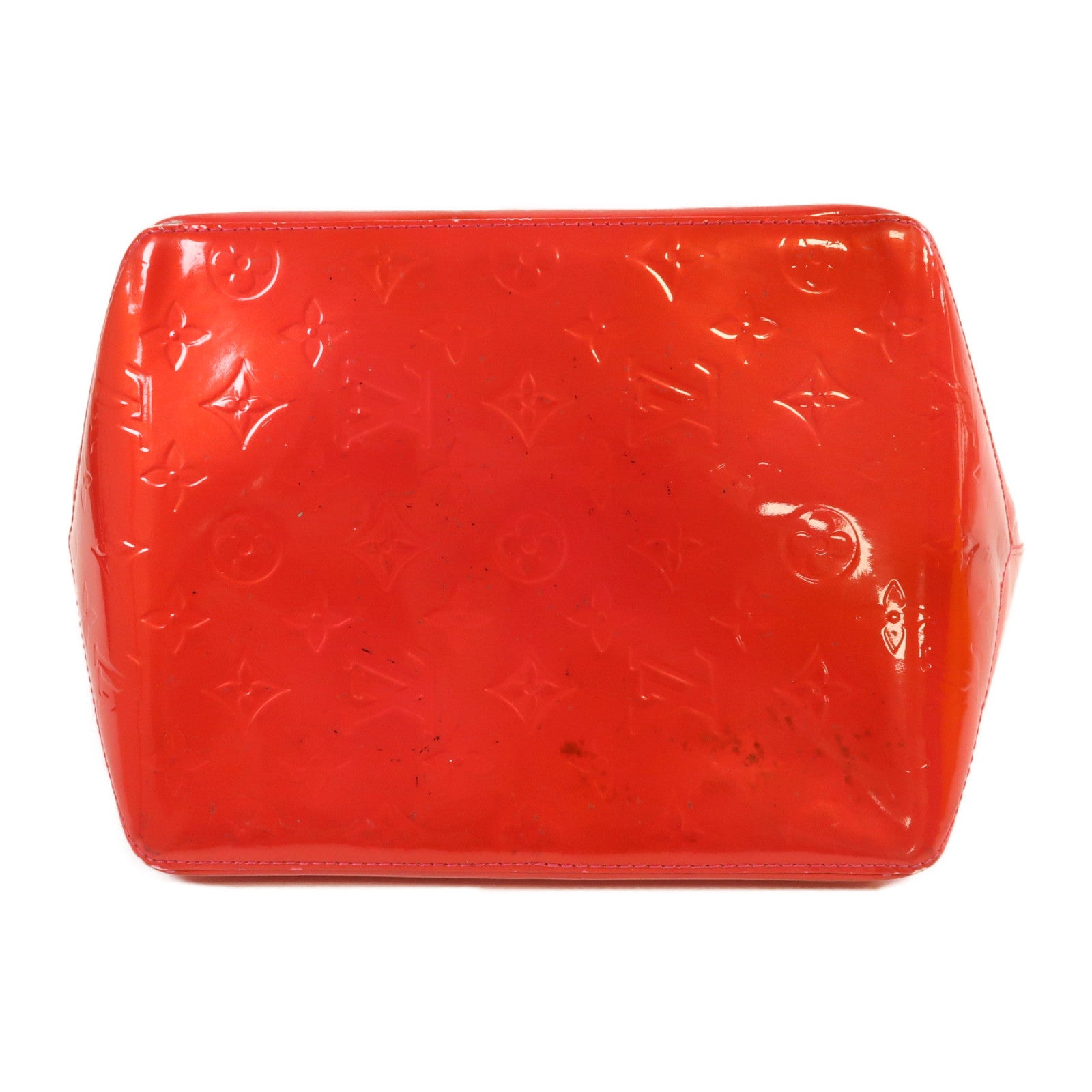 LOUIS VUITTON Monogram Vernis Bellevue PM金扣手挽袋紅色