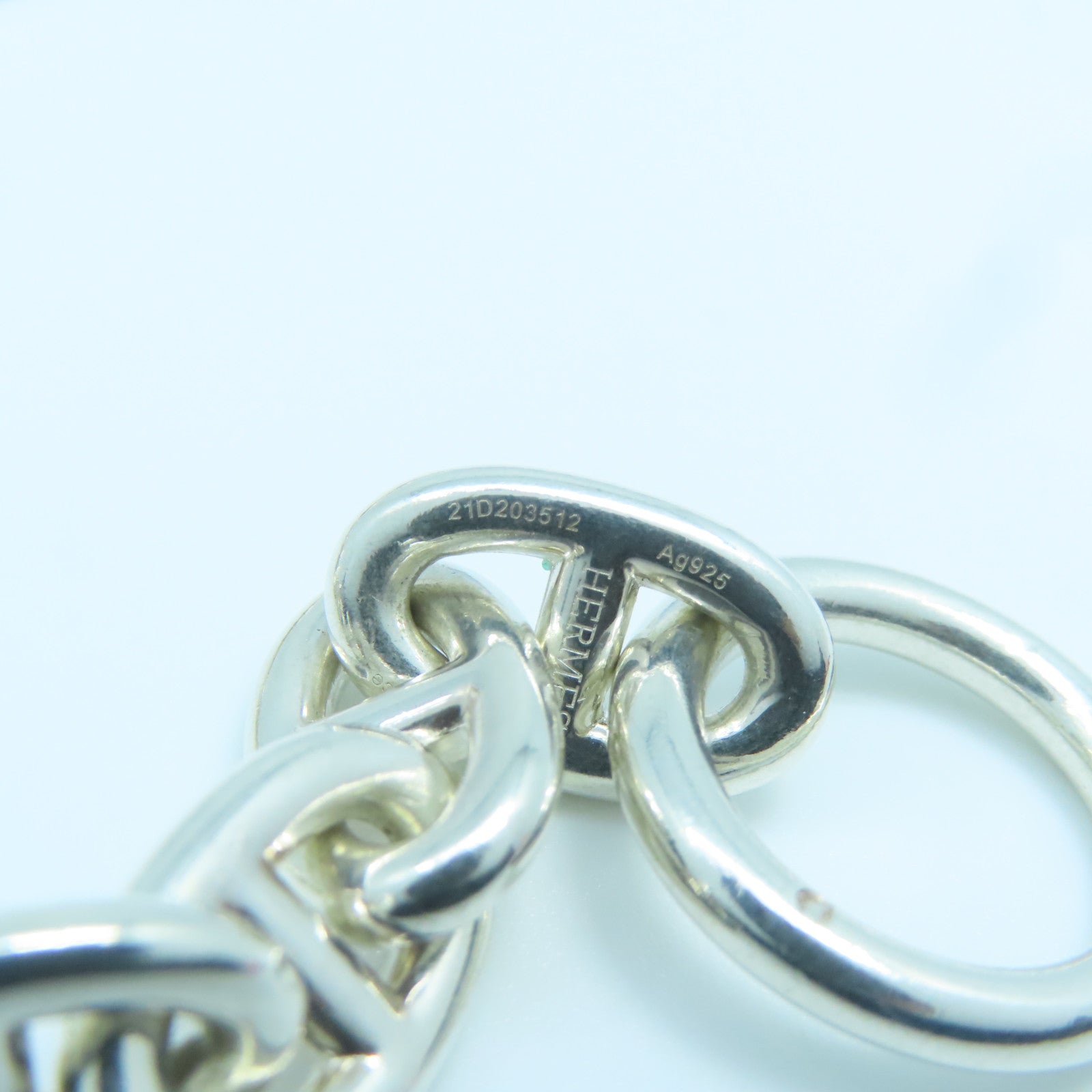 HERMES 925純銀Chaine D'ancre Bracelet手鏈銀色