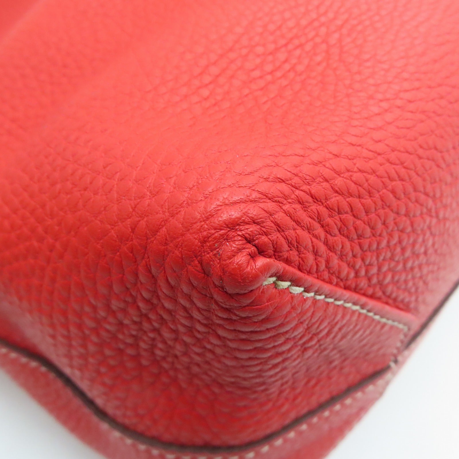 HERMES Clemence皮革Double Sens 45手挽袋Gold金色/Capucine橙色