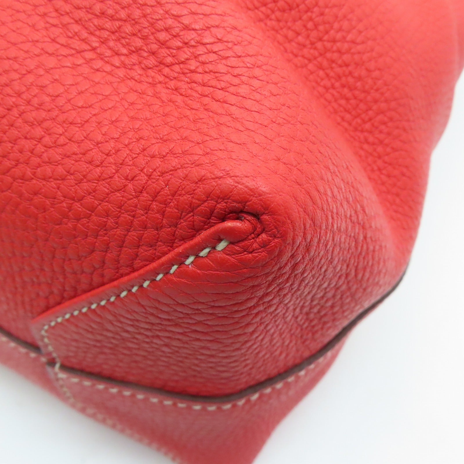 HERMES Clemence皮革Double Sens 45手挽袋Gold金色/Capucine橙色
