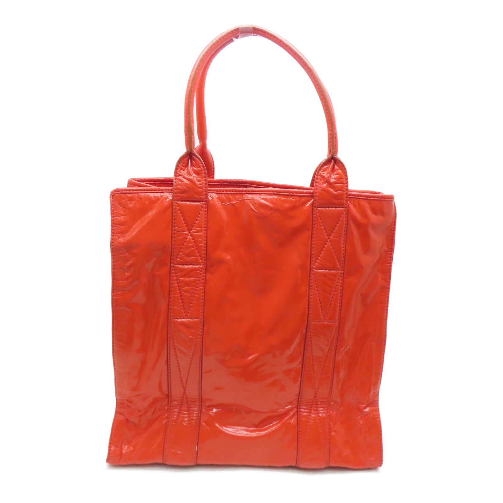Miu Miu 漆皮皮革Tote Bag金扣手挽袋橙紅色