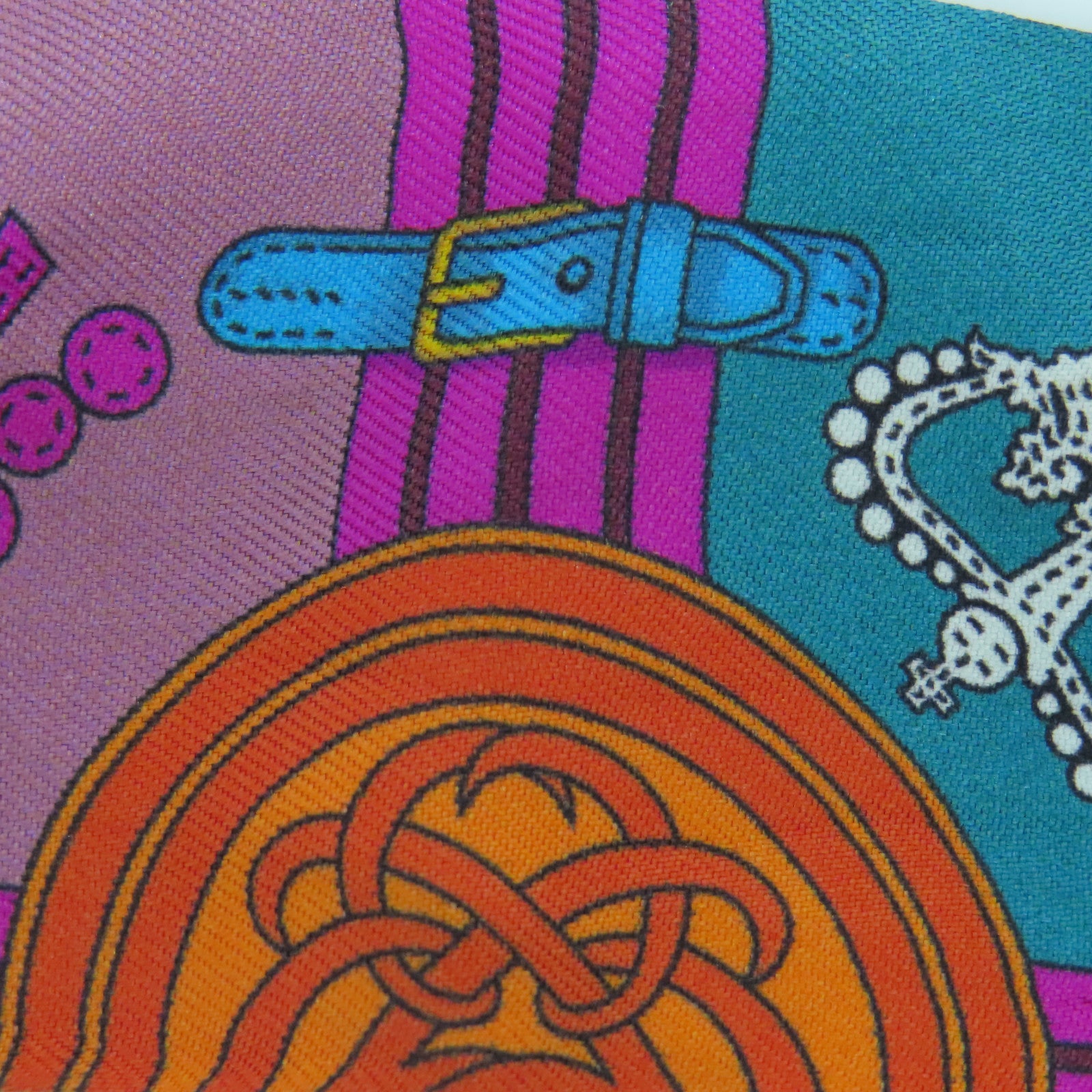 HERMES Silk Twilly Scarf Multicolor
