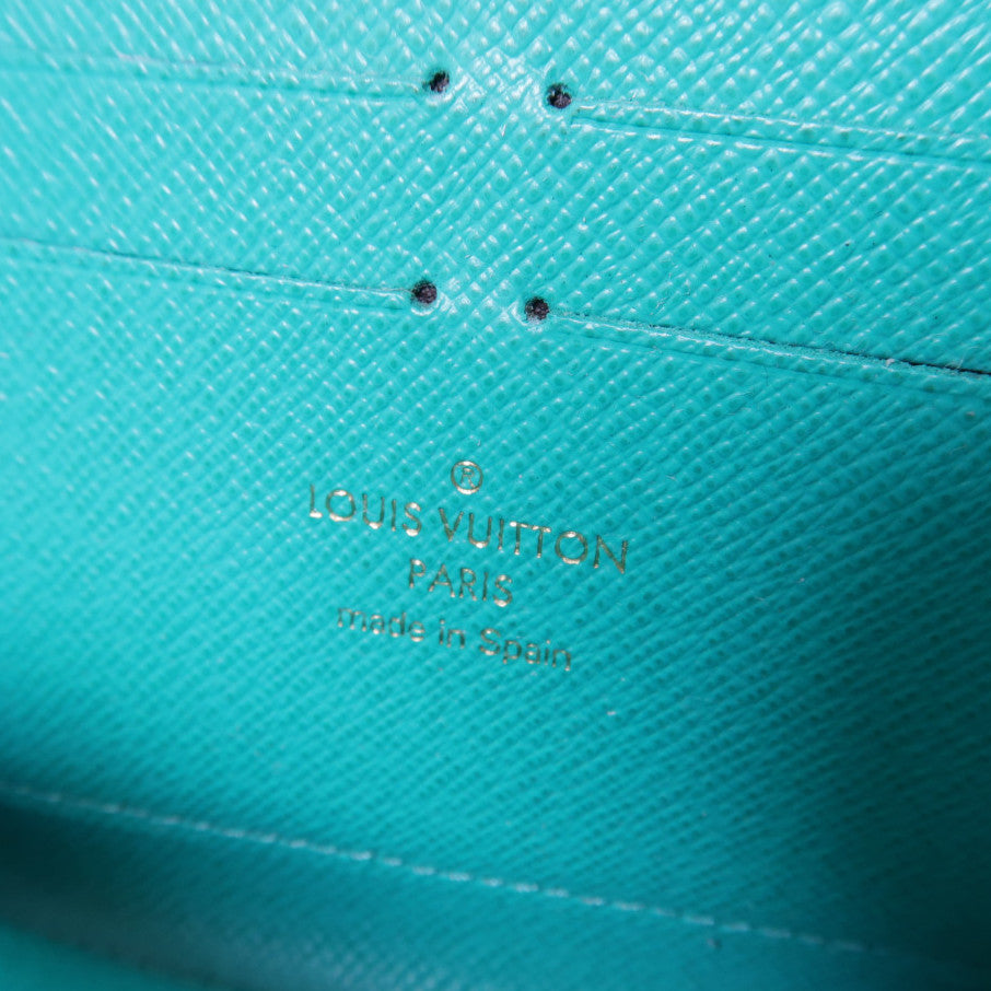 LOUIS VUITTON Monogram V Line Zippy Long Wallet金扣長錢包啡色/藍色