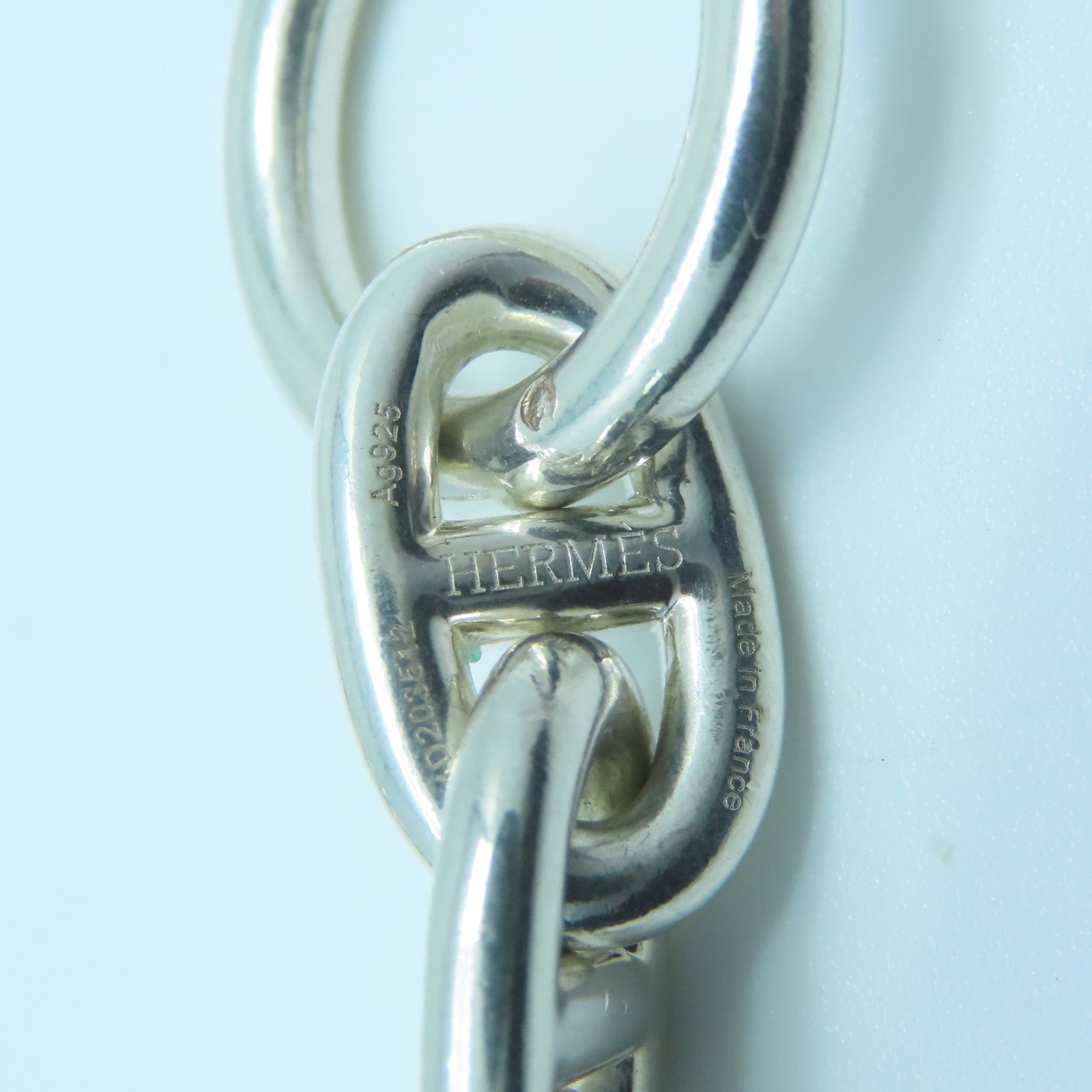HERMES 925純銀Chaine D'ancre Bracelet手鏈銀色