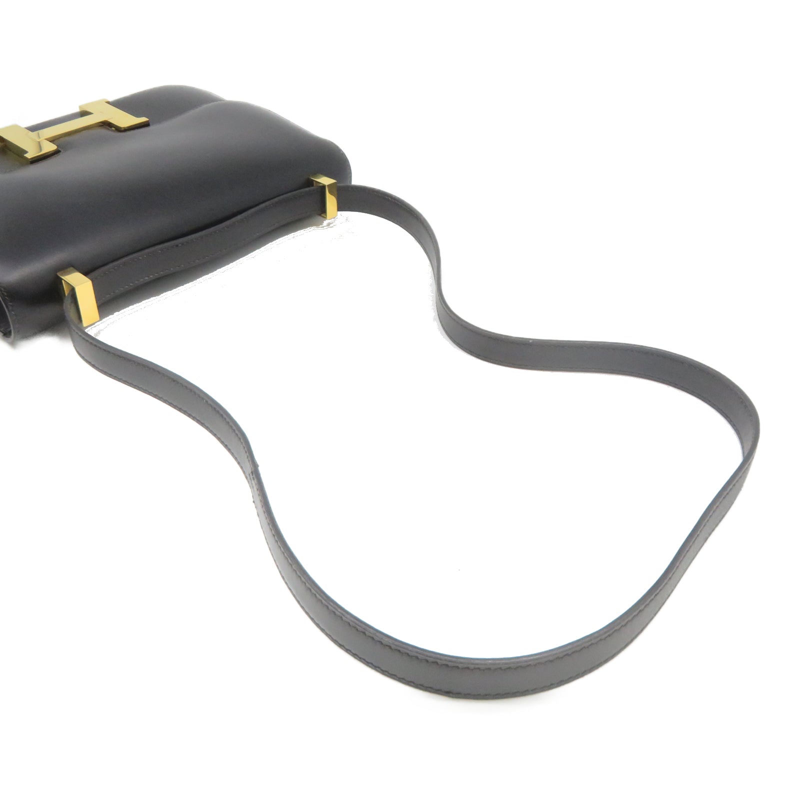 HERMES 【激減優惠】Box Calf皮革Constance 24金扣肩背袋黑色