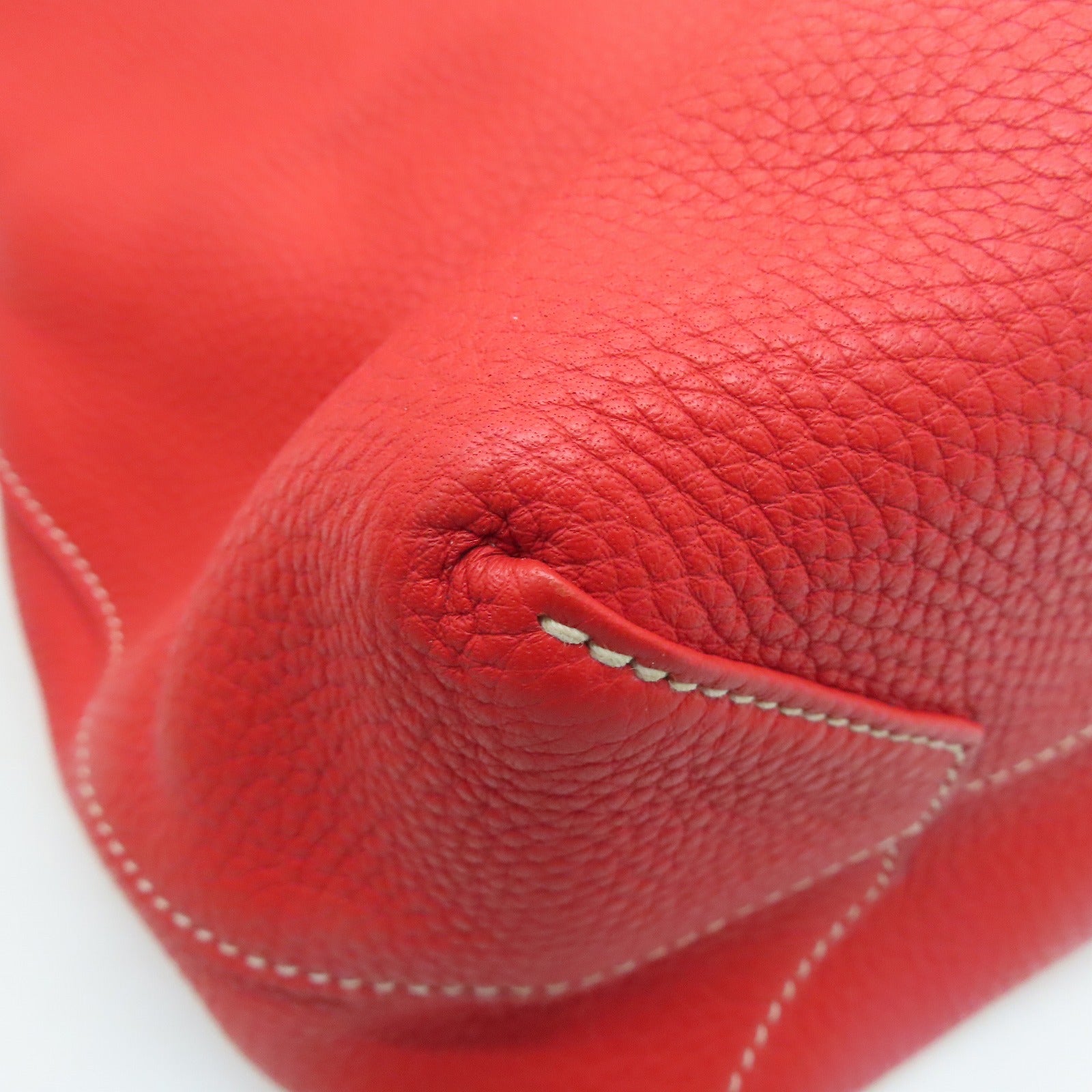 HERMES Clemence皮革Double Sens 45手挽袋Gold金色/Capucine橙色