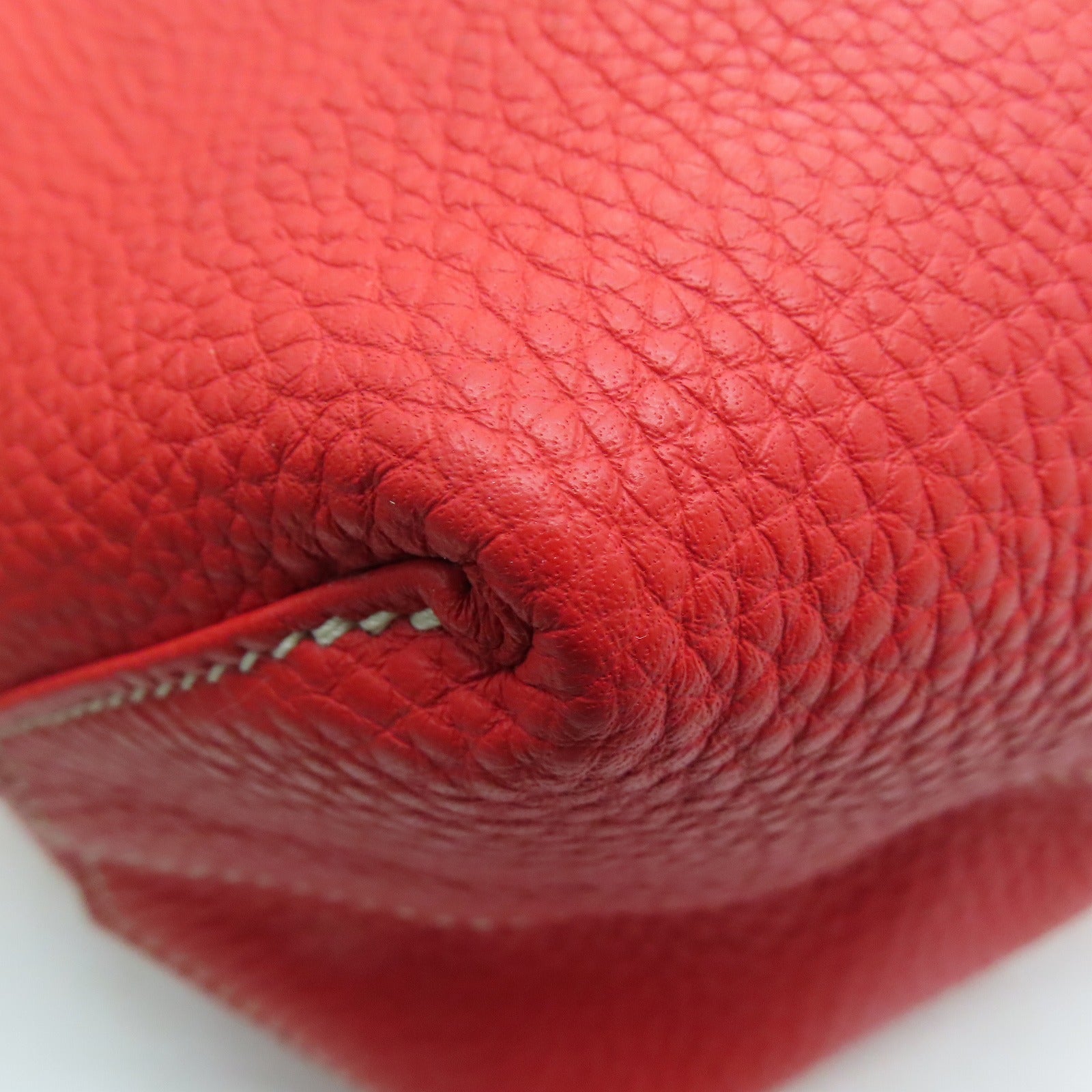 HERMES Clemence皮革Double Sens 45手挽袋Gold金色/Capucine橙色