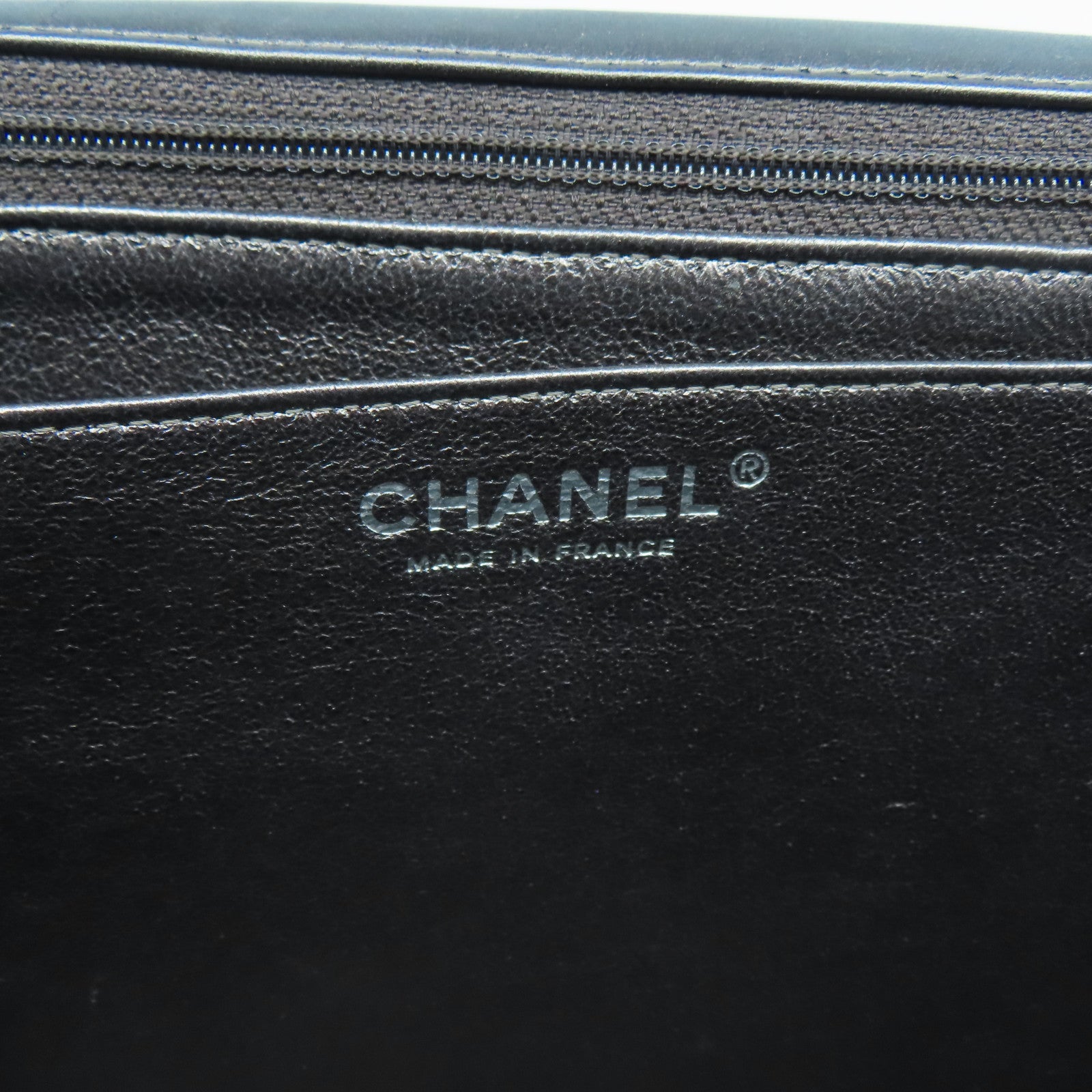 CHANEL 牛皮皮革Chain Shoulder銀扣鏈帶肩背袋灰色