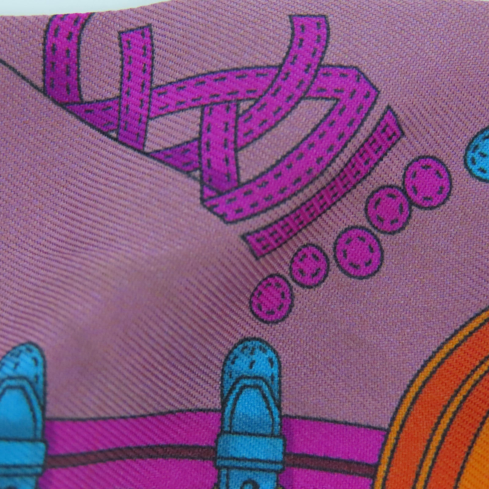 HERMES Silk Twilly Scarf Multicolor