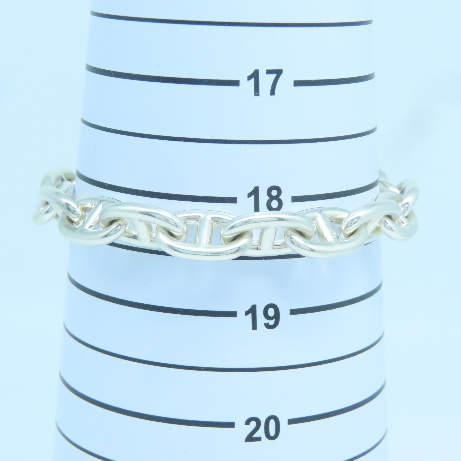 HERMES 925純銀Chaine D'ancre Bracelet手鏈銀色