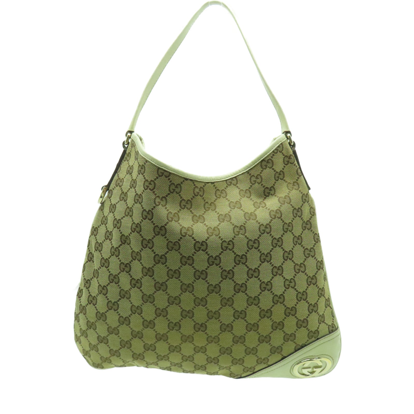 GUCCI 帆布Shoulder Bag金扣肩背袋白色