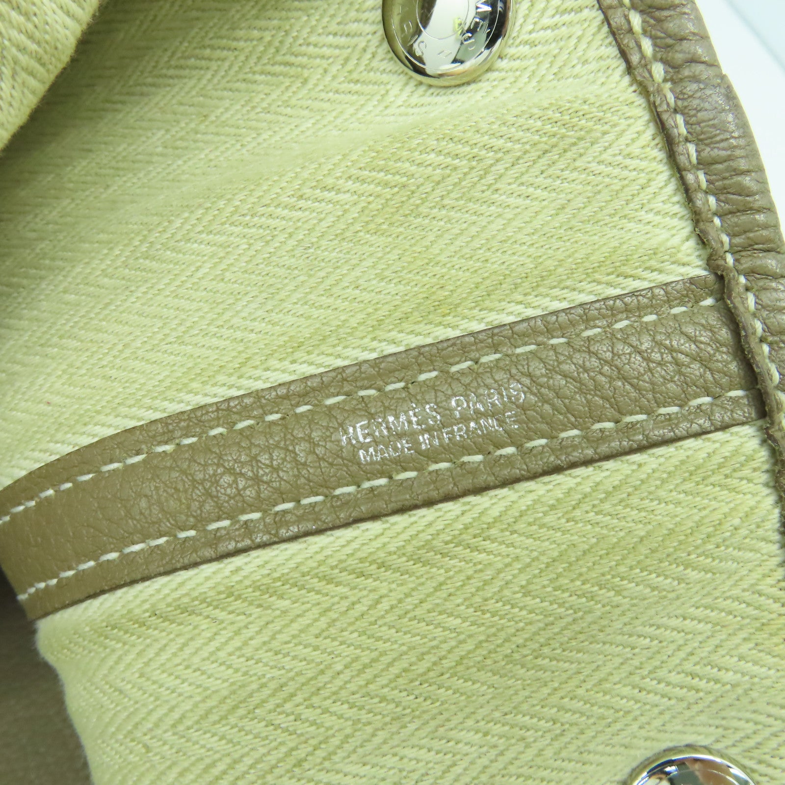 HERMES Negonda皮革Garden Party PM銀扣手挽袋Etoupe大象灰色