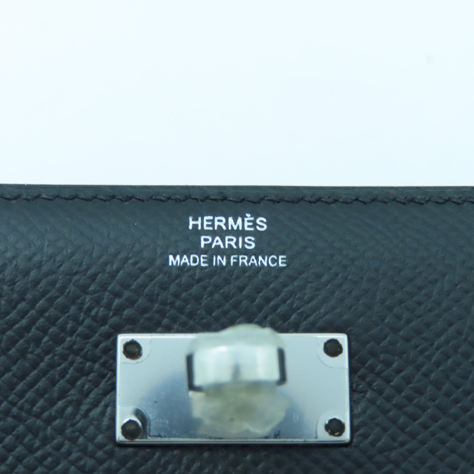 HERMES Veau Epsom皮革Kelly Depliant Wallet銀扣錢包經典黑