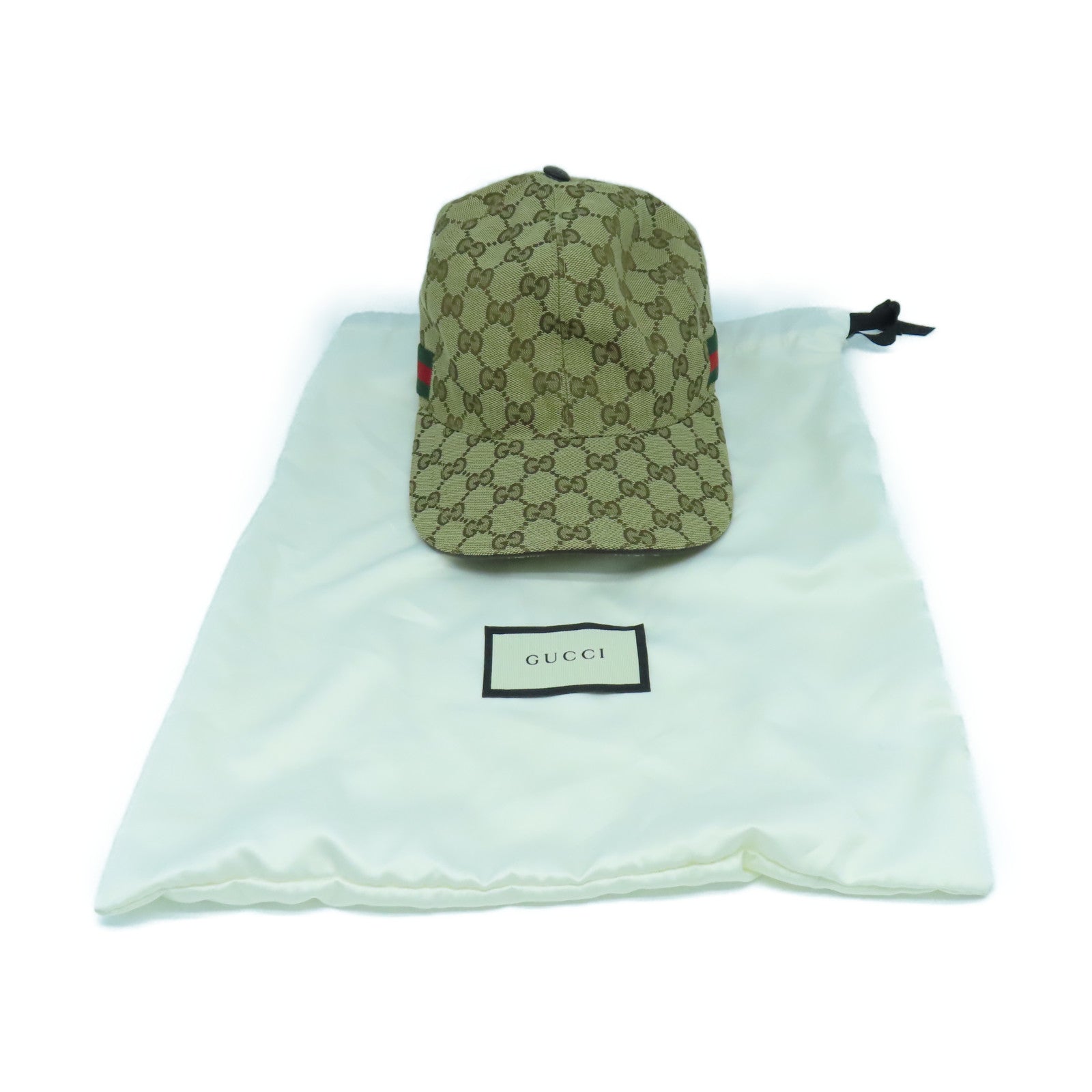 GUCCI 帆布Baseball Hat金扣棒球帽棕色