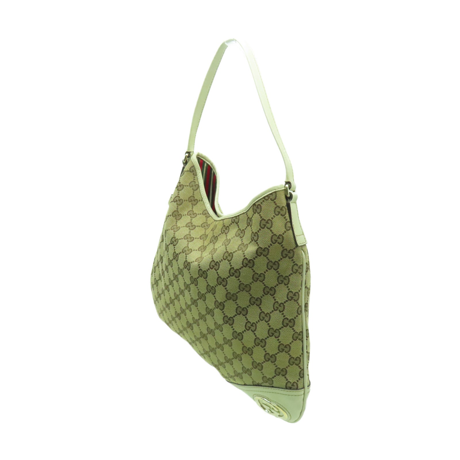GUCCI 帆布Shoulder Bag金扣肩背袋白色