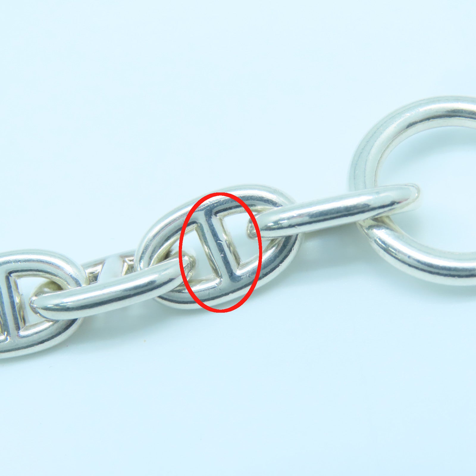 HERMES 925純銀Chaine D'ancre Bracelet手鏈銀色