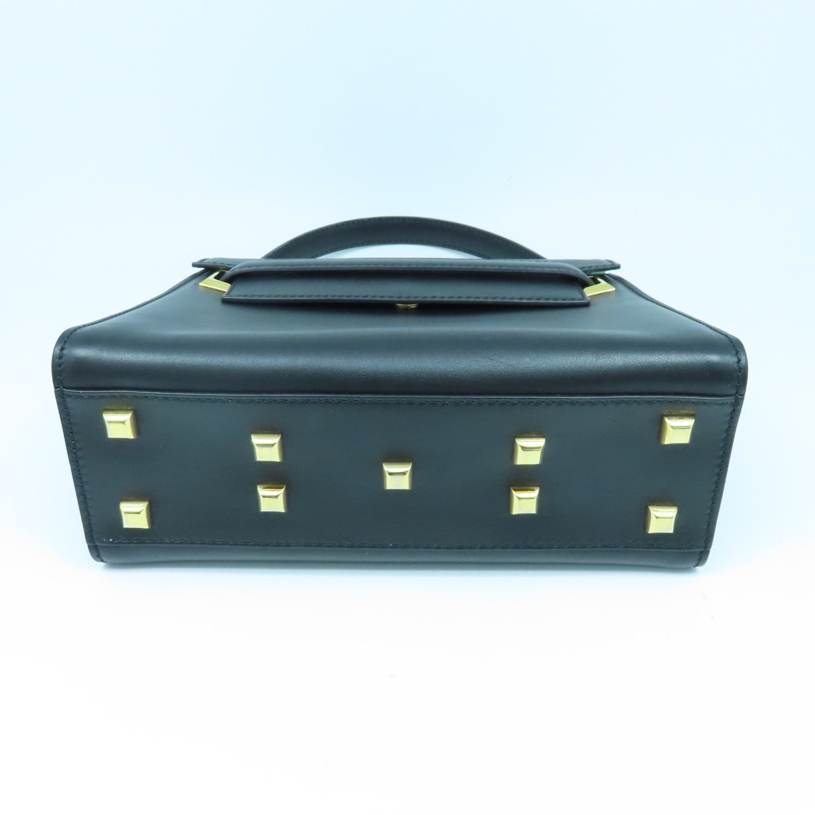 Valentino 【激減優惠】牛皮皮革2way Shoulder Bag金扣手挽肩背兩用袋黑色