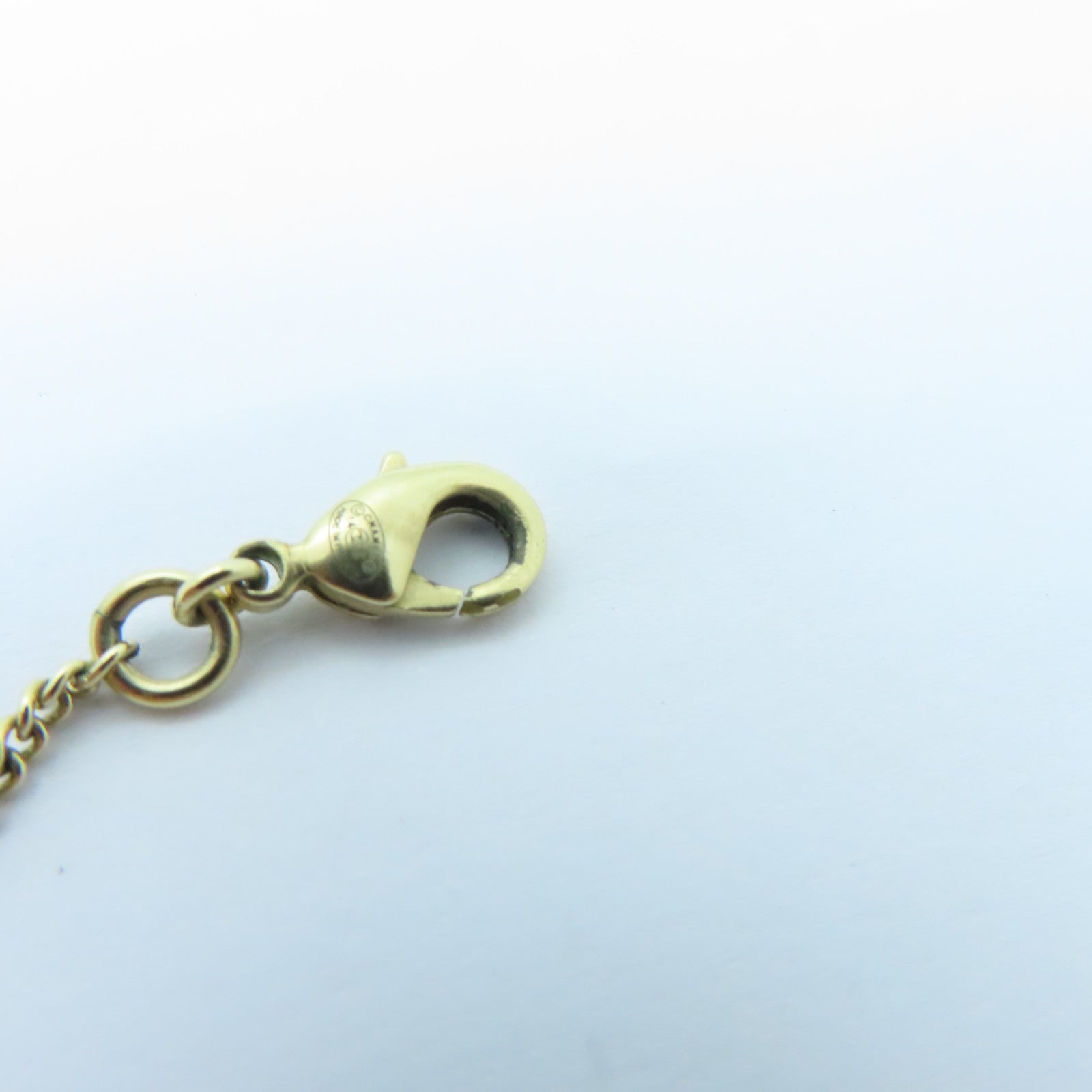 CHANEL Metal/PVC Necklace Gold/White