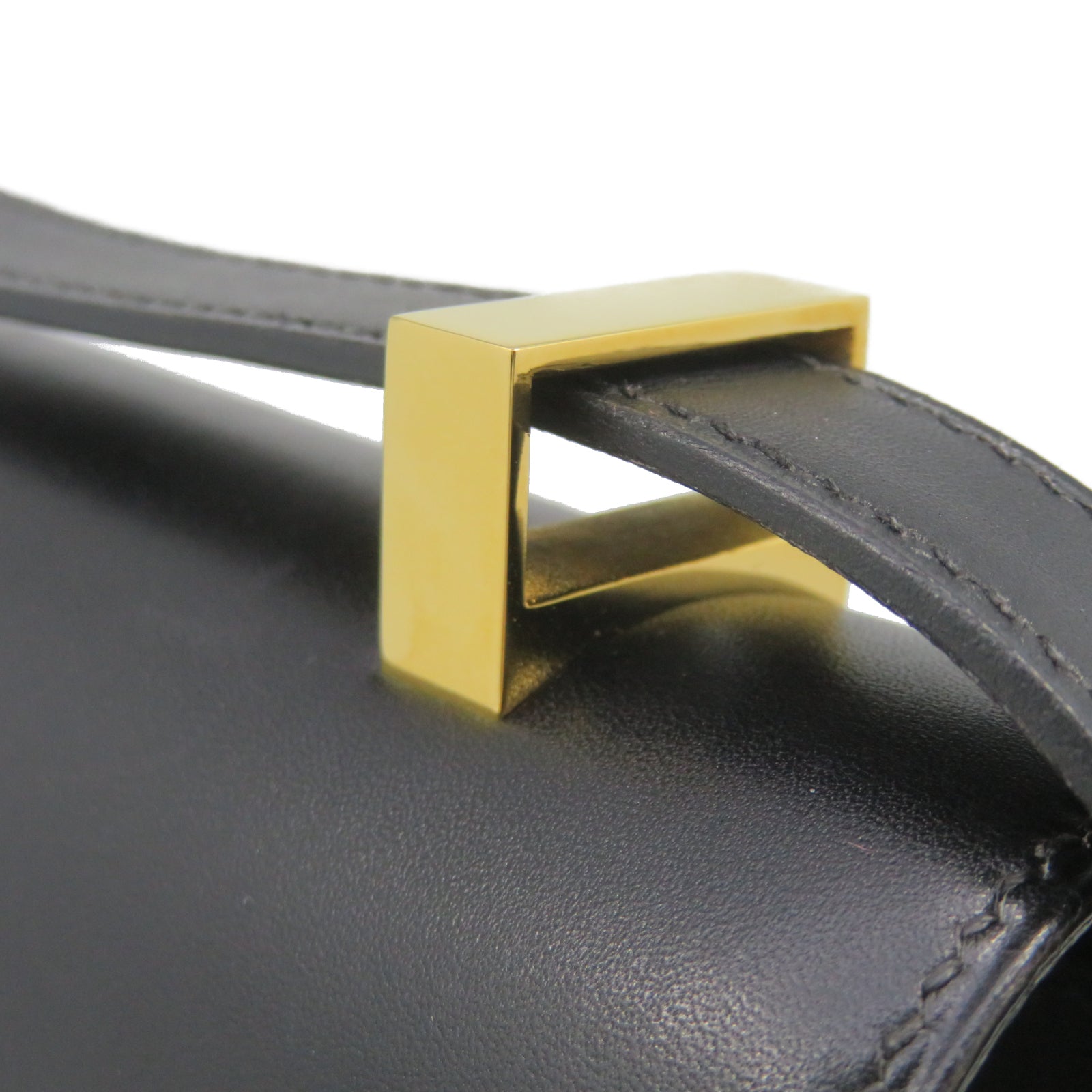 HERMES 【激減優惠】Box Calf皮革Constance 24金扣肩背袋黑色