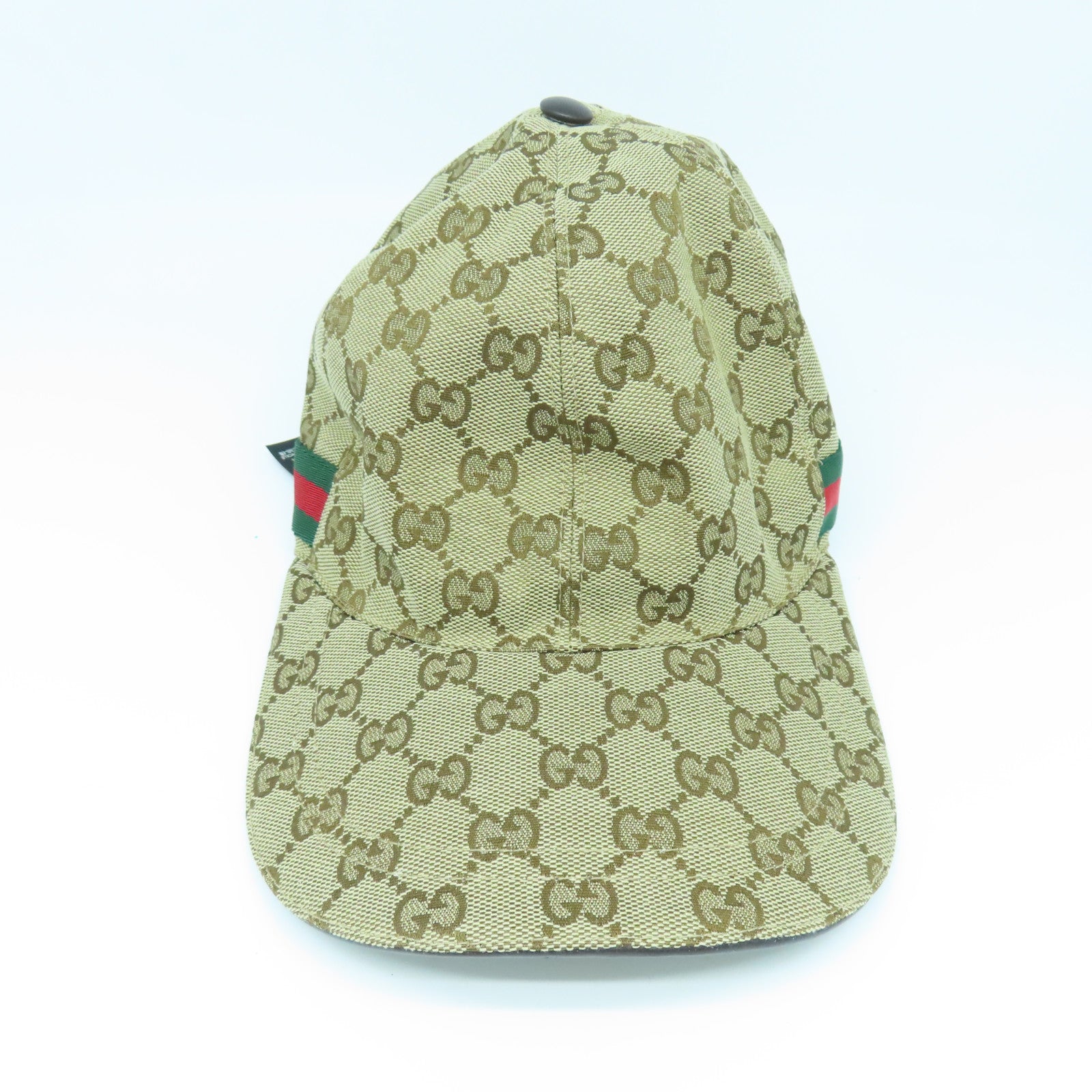 GUCCI 帆布Baseball Hat金扣棒球帽棕色