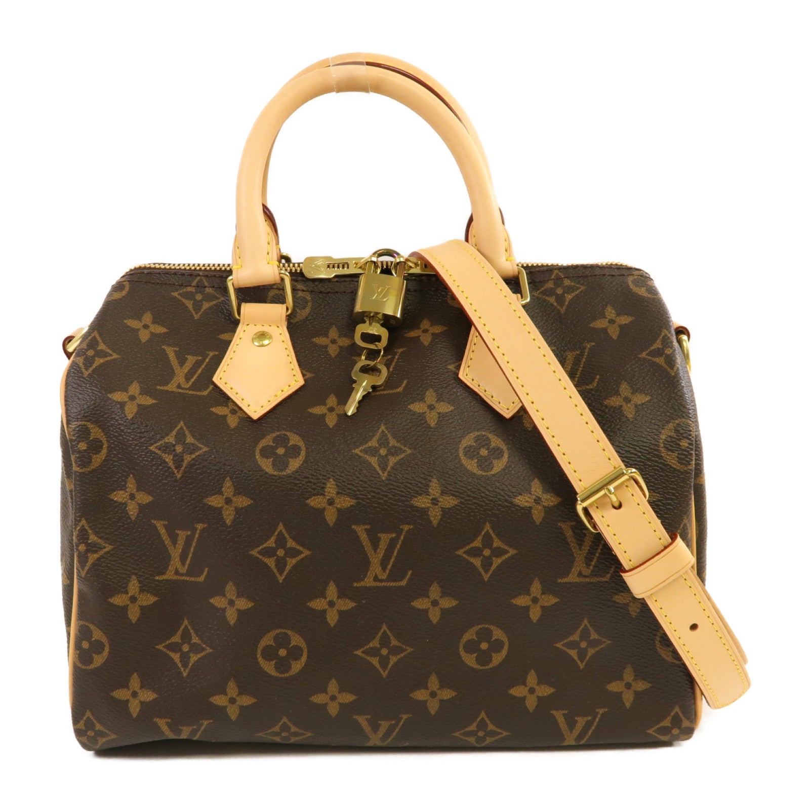 LOUIS VUITTON Monogram Speedy Bandouliere 25金扣手挽肩背兩用袋啡色