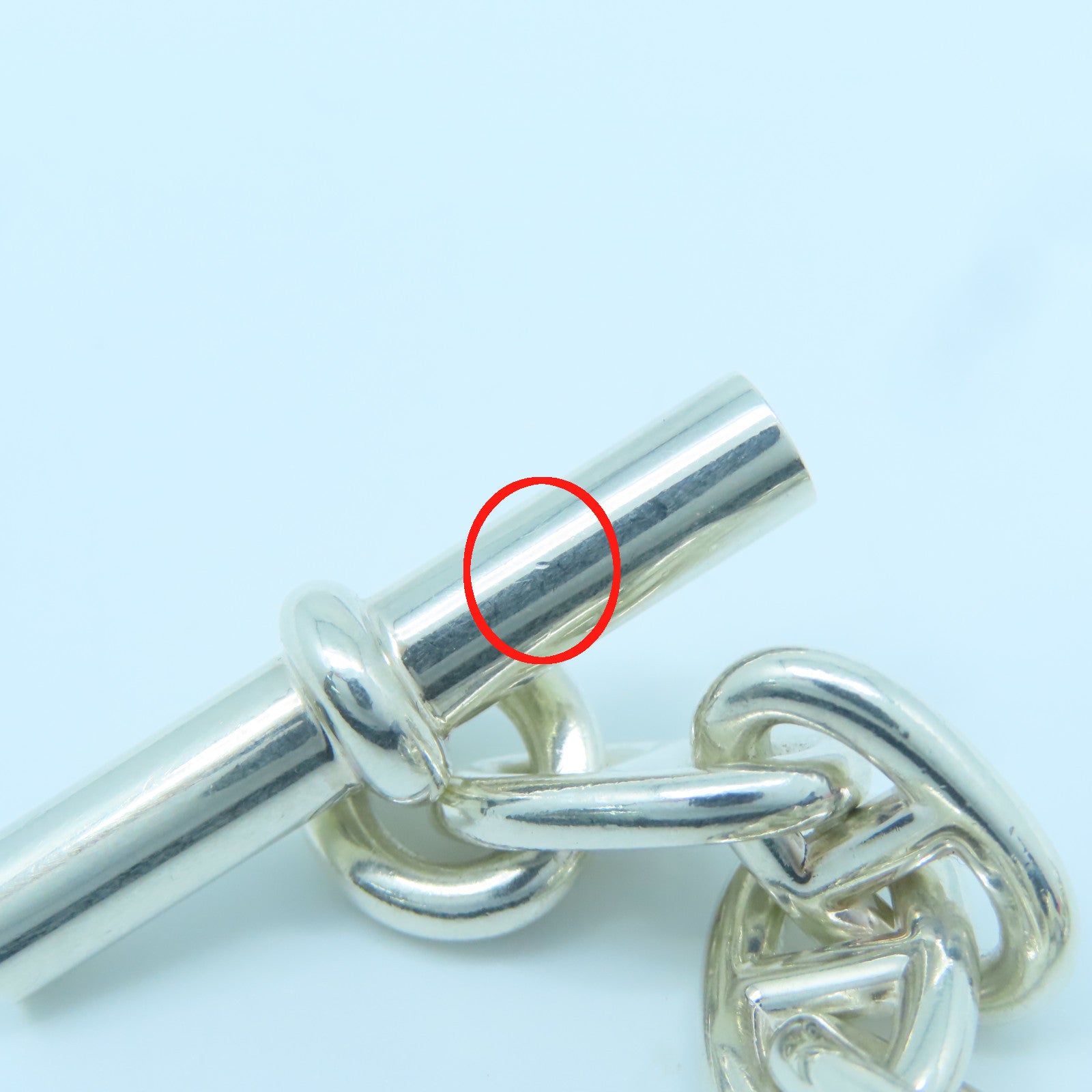 HERMES 925純銀Chaine D'ancre Bracelet手鏈銀色