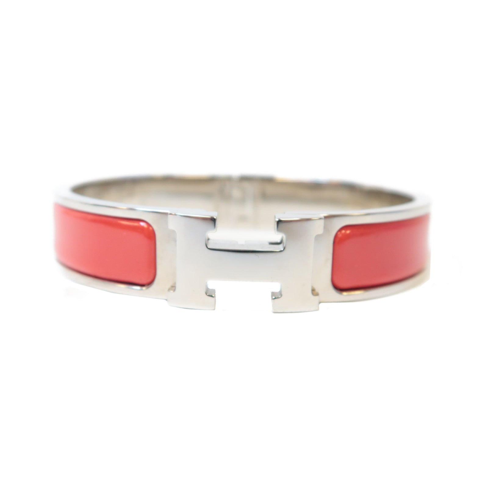HERMES 金屬Clic H Bracelet手鐲紅色
