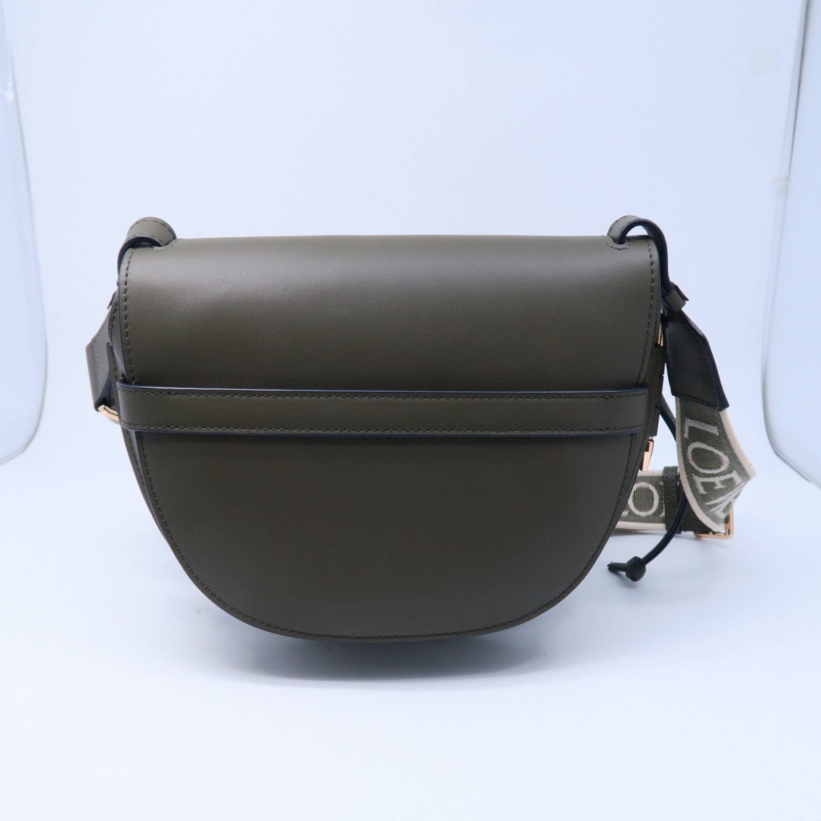 LOEWE 牛皮皮革Small Gate Bag金扣肩背袋綠色