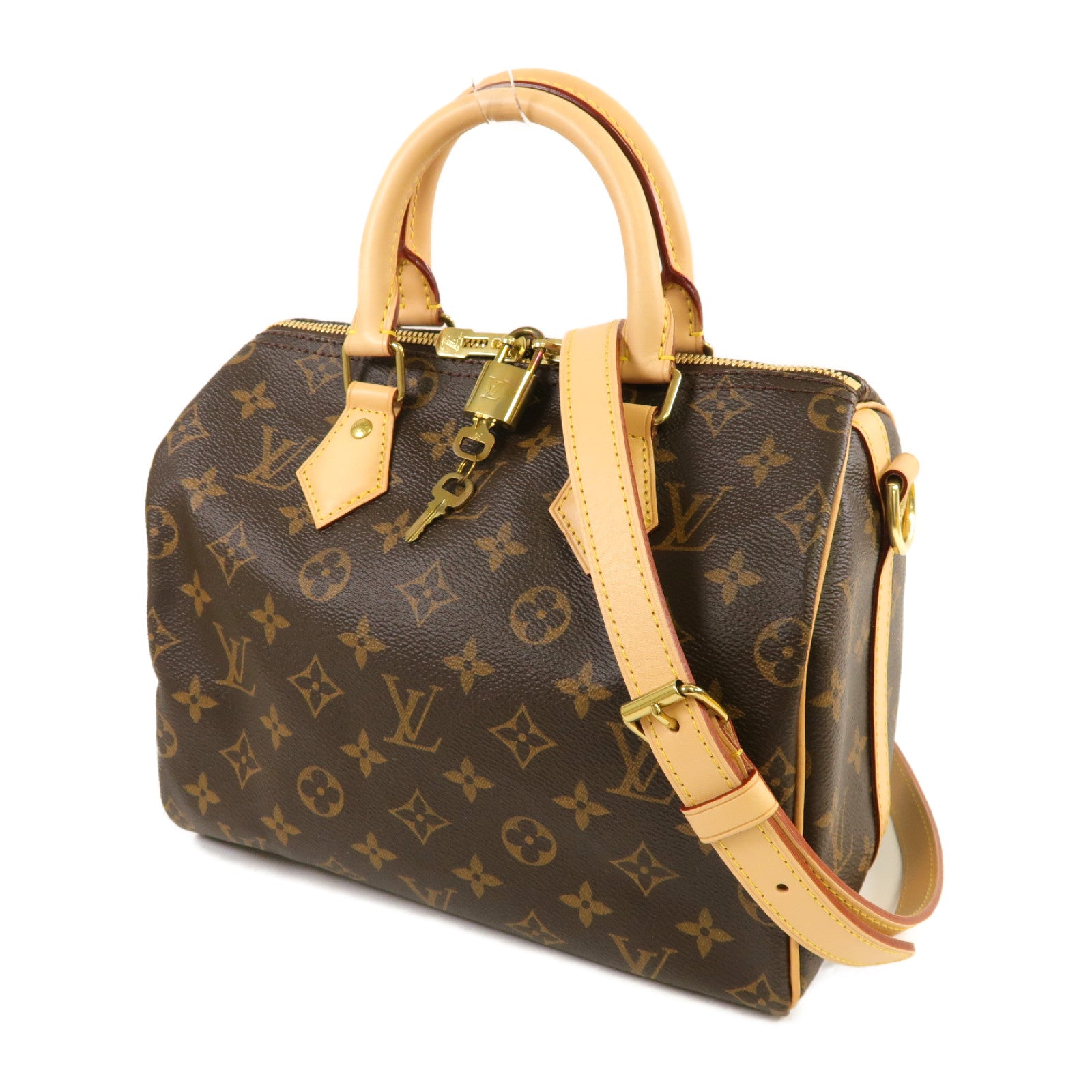 LOUIS VUITTON Monogram Speedy Bandouliere 25金扣手挽肩背兩用袋啡色
