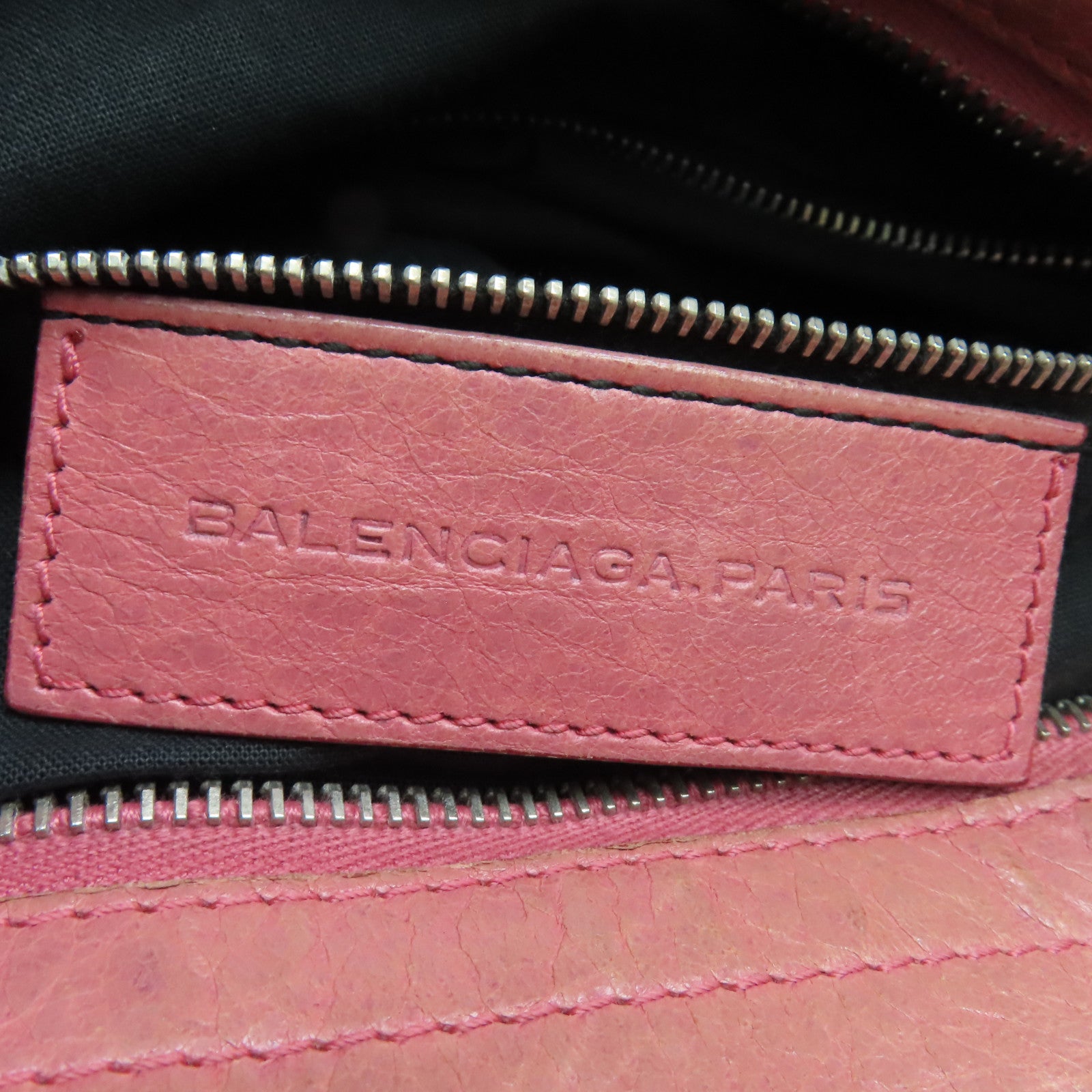 BALENCIAGA 羊皮皮革Gaint Velo 2 Way Shoulder銀扣手挽肩背兩用袋粉紅色