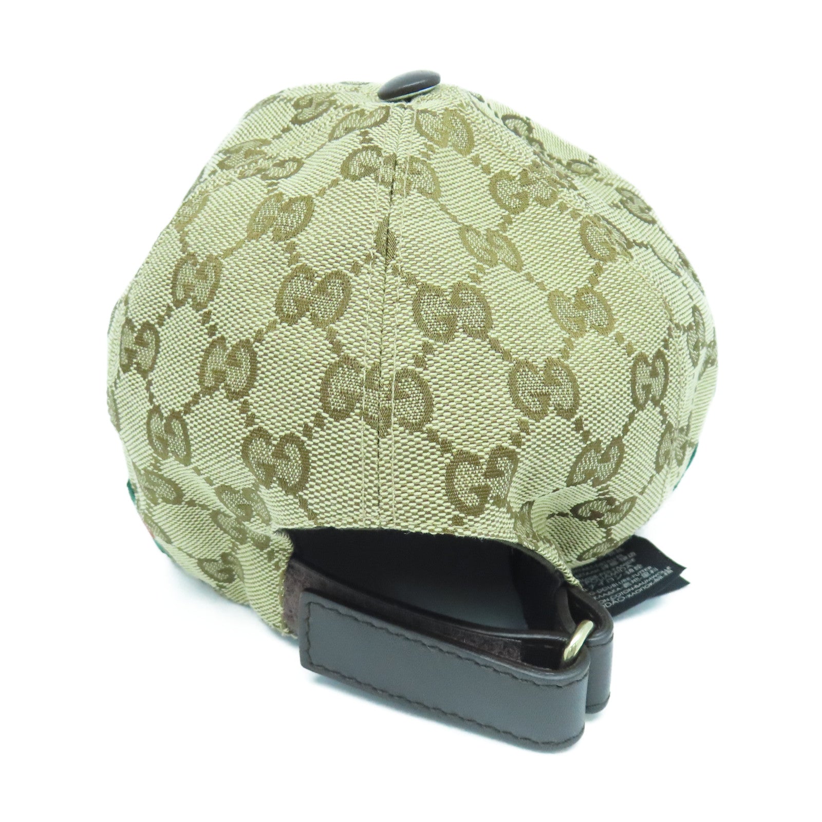 GUCCI 帆布Baseball Hat金扣棒球帽棕色