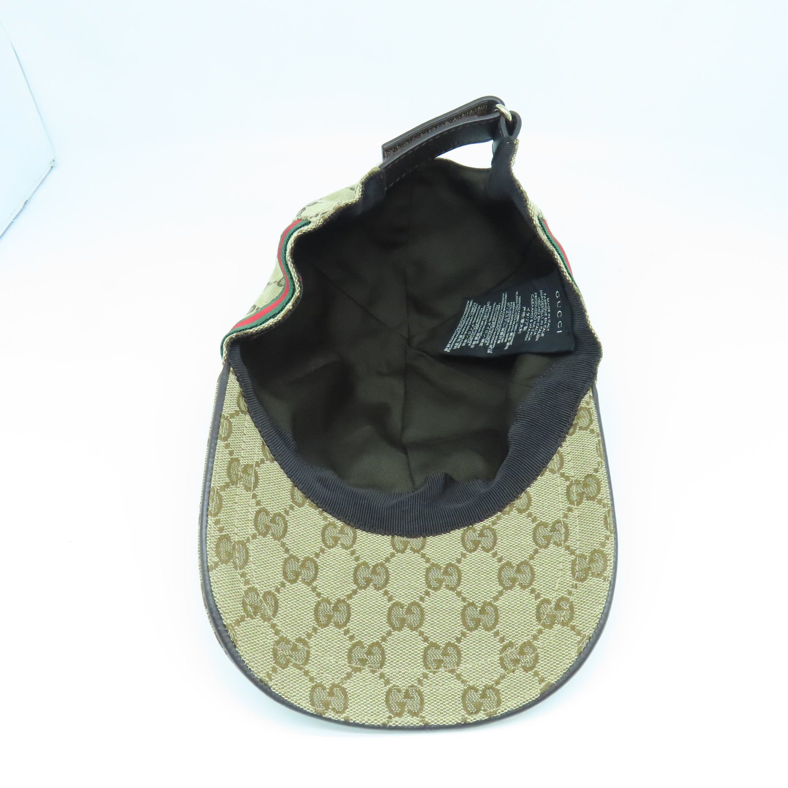 GUCCI 帆布Baseball Hat金扣棒球帽棕色
