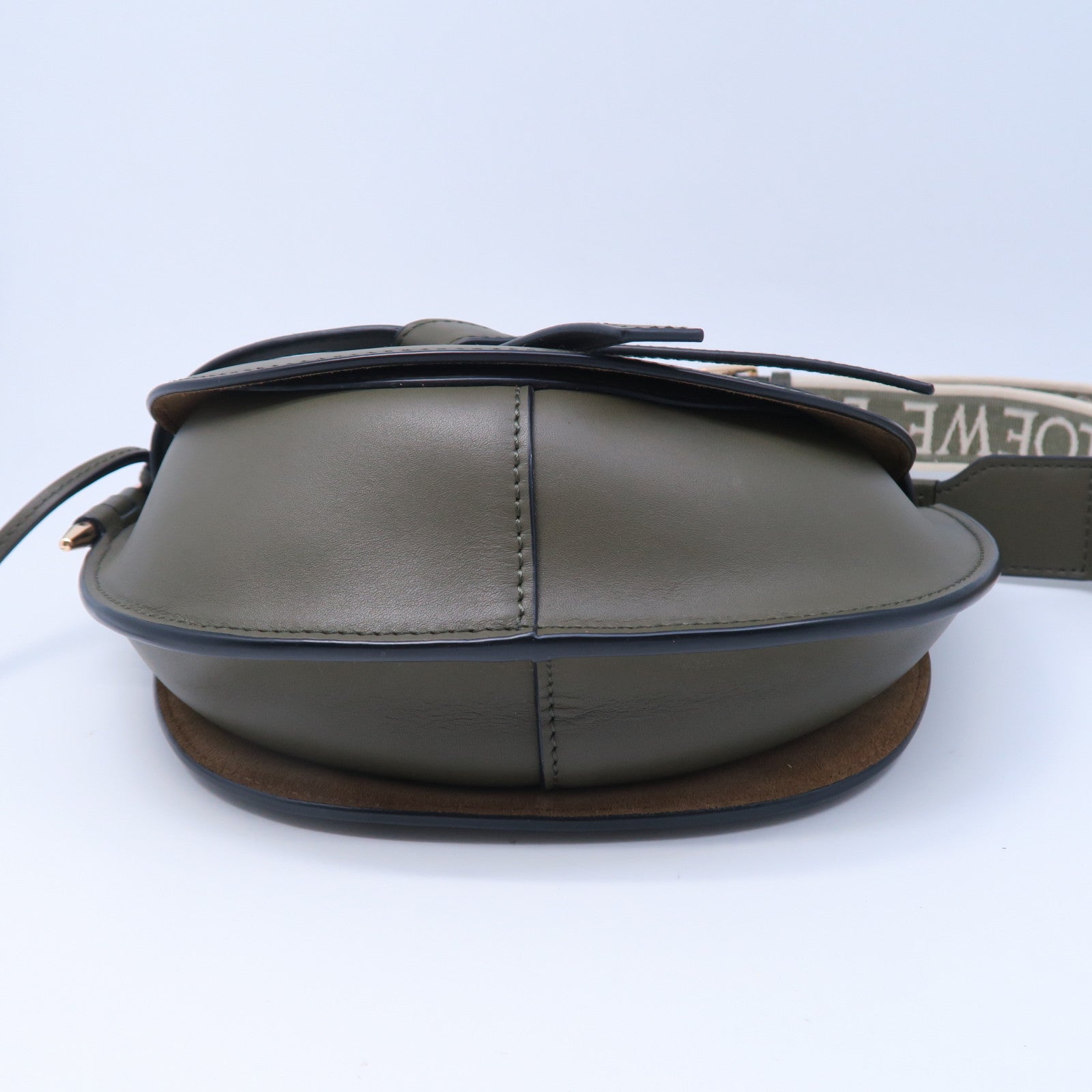 LOEWE 牛皮皮革Small Gate Bag金扣肩背袋綠色