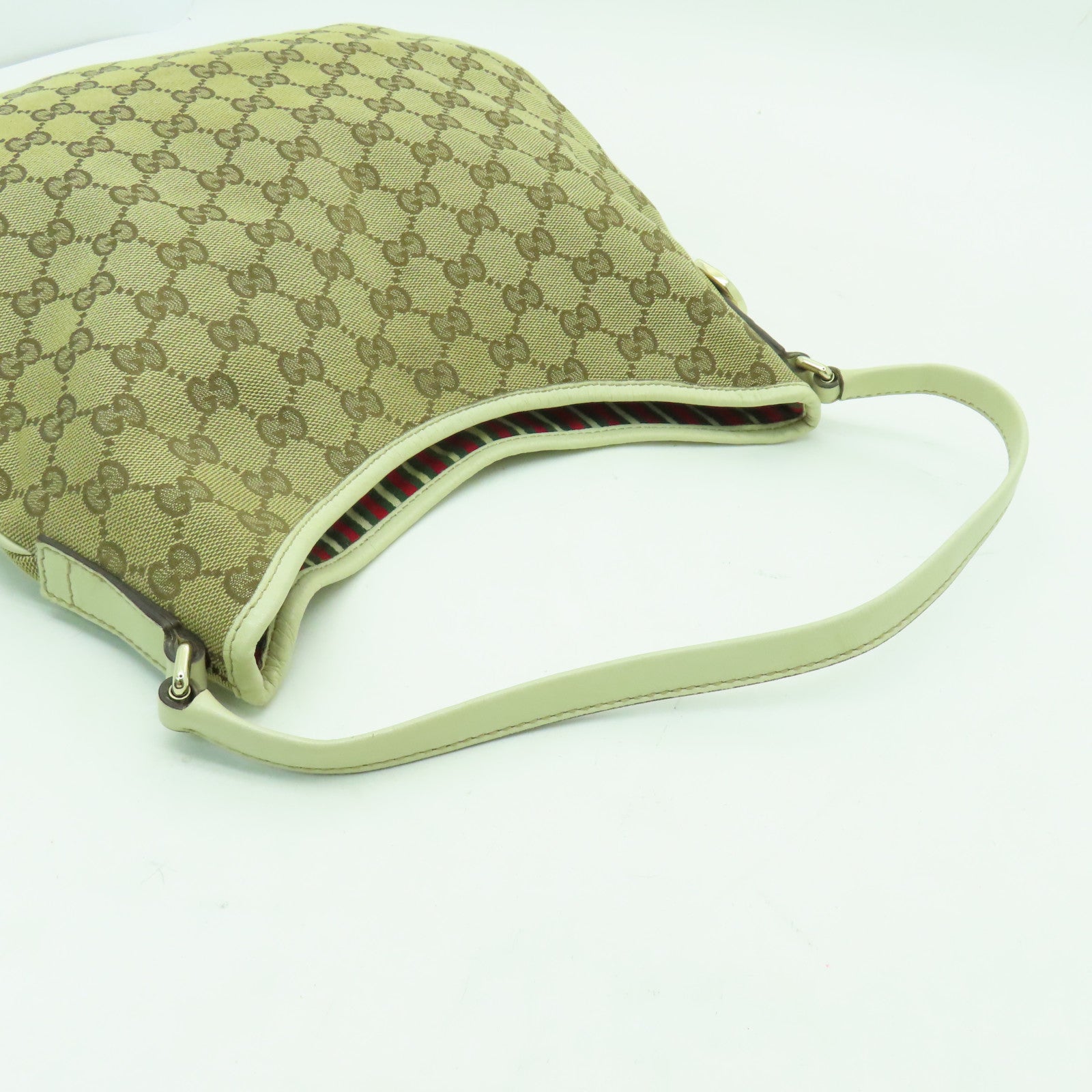 GUCCI 帆布Shoulder Bag金扣肩背袋白色