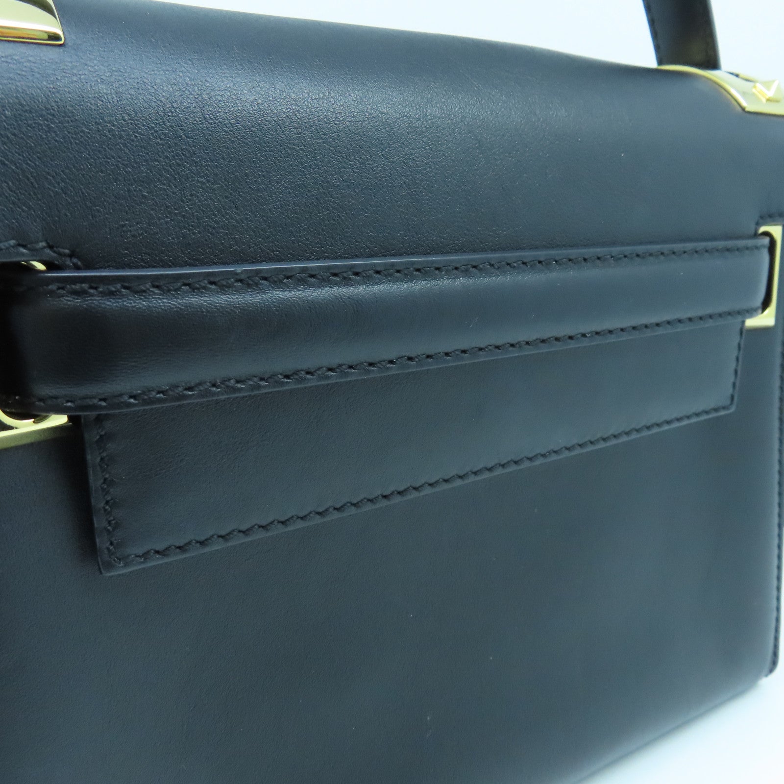Valentino 【激減優惠】牛皮皮革2way Shoulder Bag金扣手挽肩背兩用袋黑色