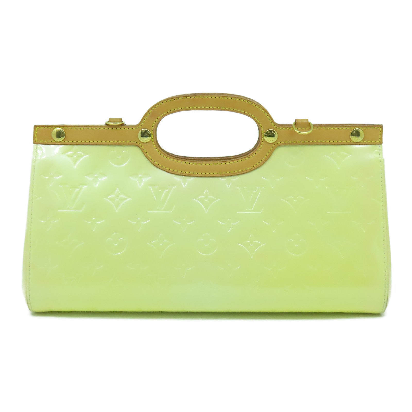 LOUIS VUITTON Monogram Vernis Roxbury Drive Handbag金扣手挽肩背兩用袋黃色