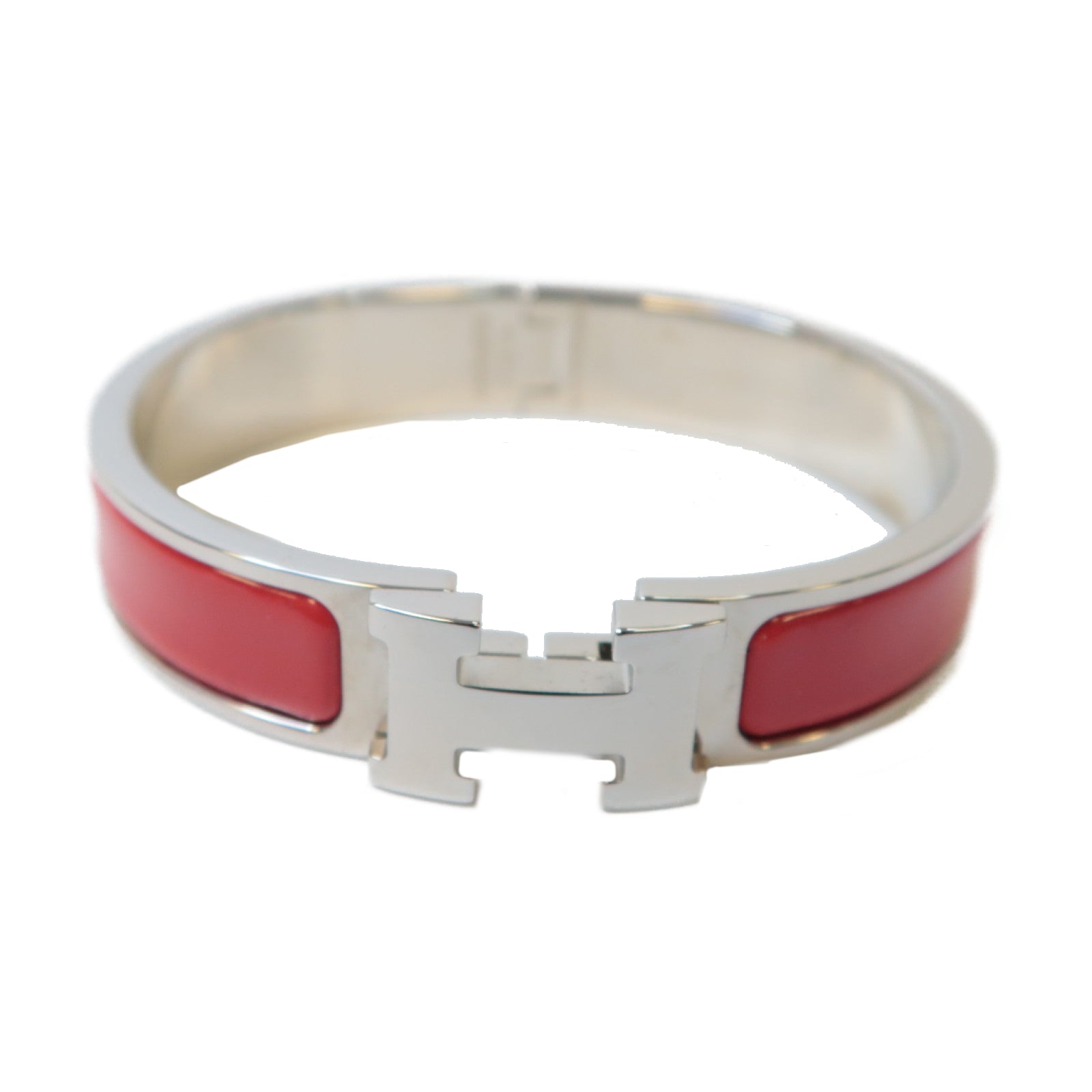 HERMES 金屬Clic H Bracelet手鐲紅色