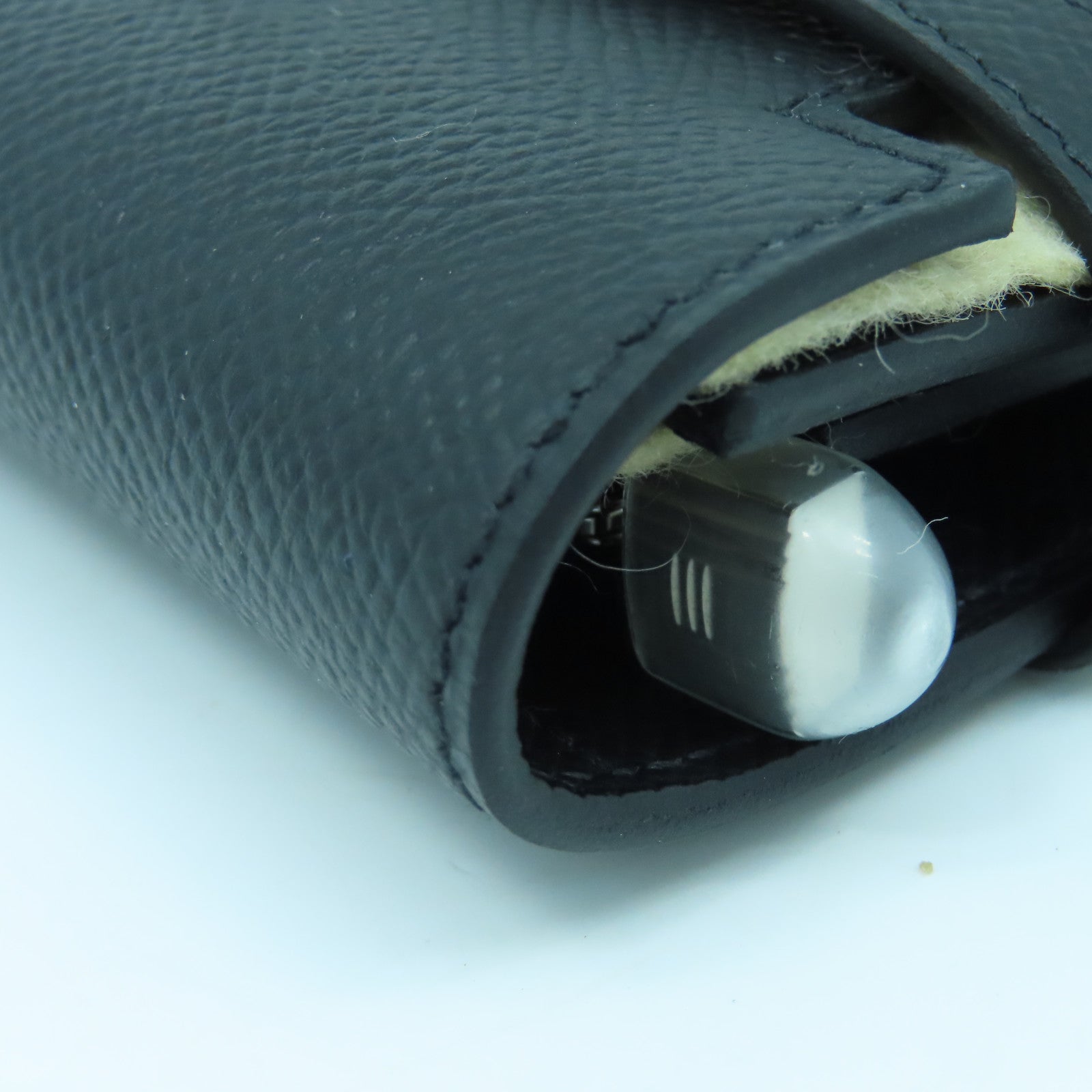 HERMES Veau Epsom皮革Kelly Depliant Wallet銀扣錢包經典黑