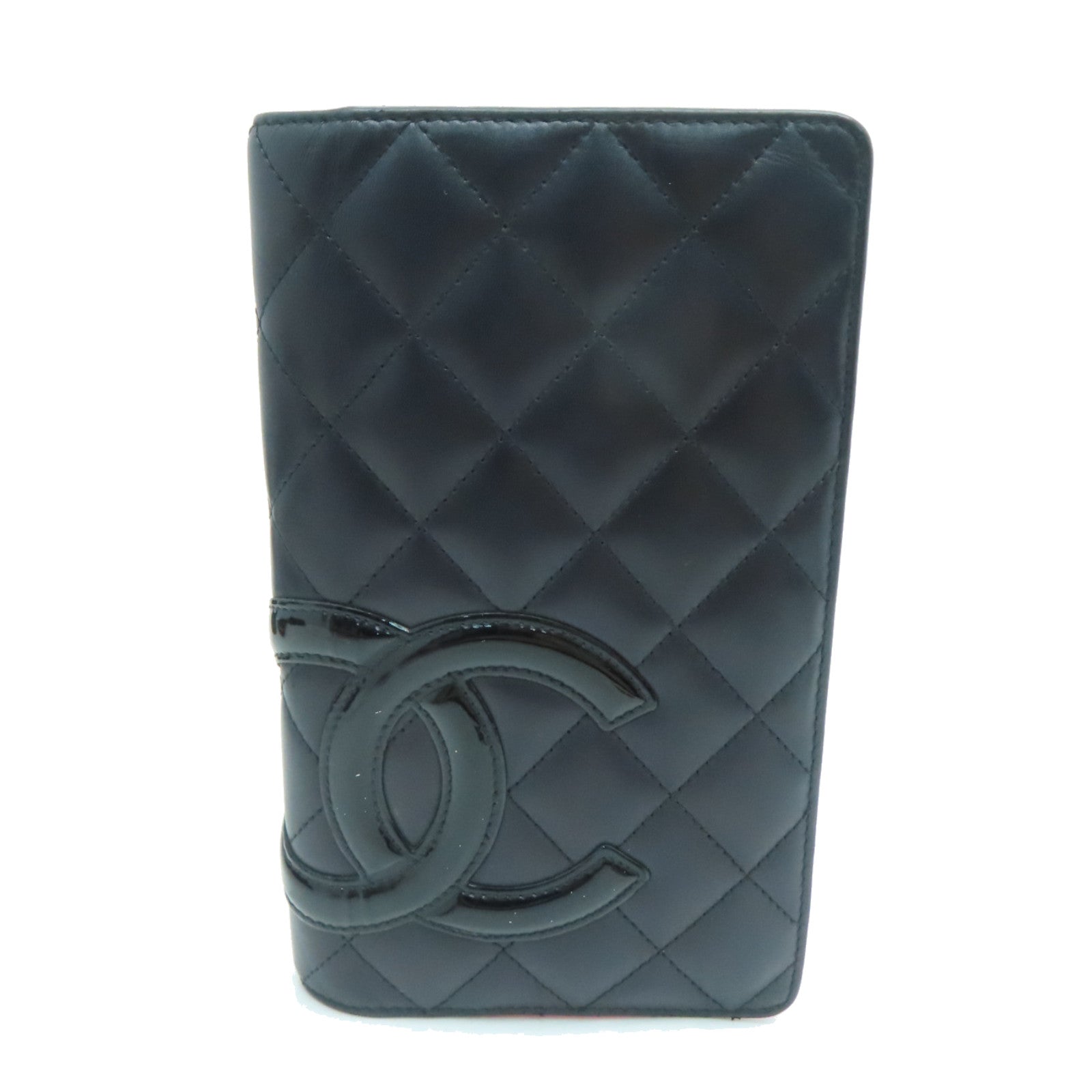 CHANEL 菱格牛皮皮革Long Wallet銀扣長錢包黑色粉紅色