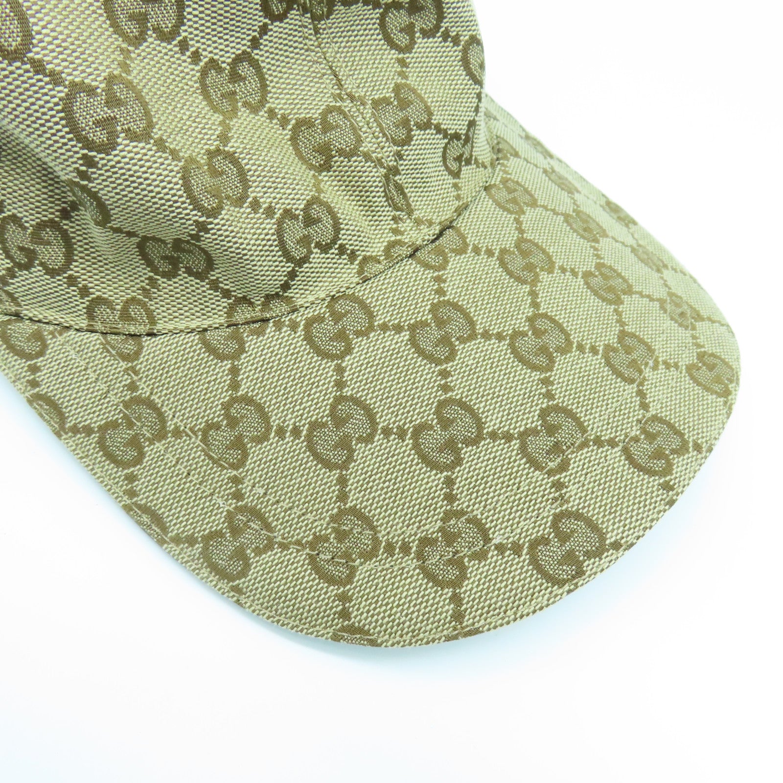 GUCCI 帆布Baseball Hat金扣棒球帽棕色